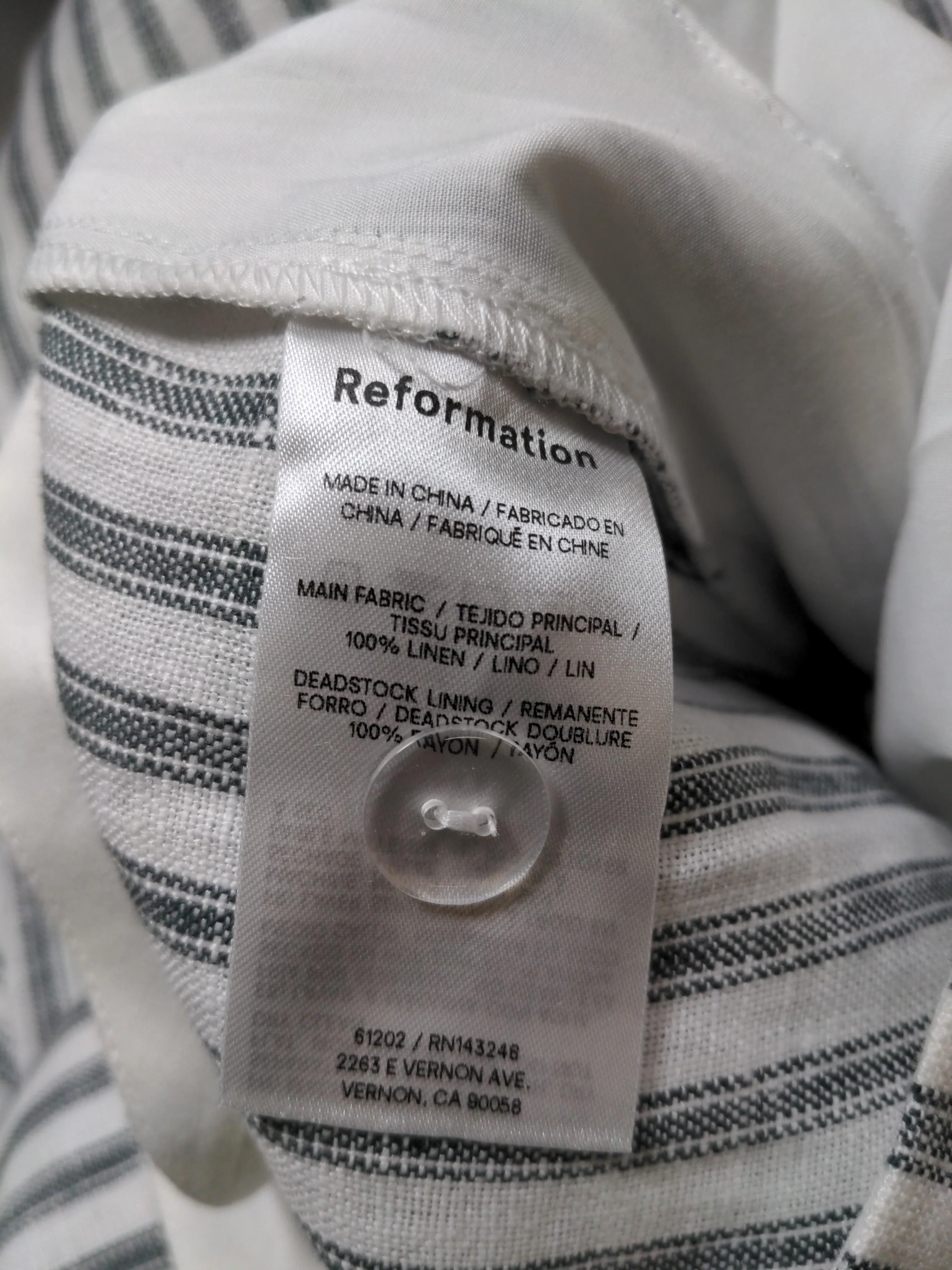 Reformation Women's Trousers UK 8 Multi Linen with Rayon Cropped - Image 6
