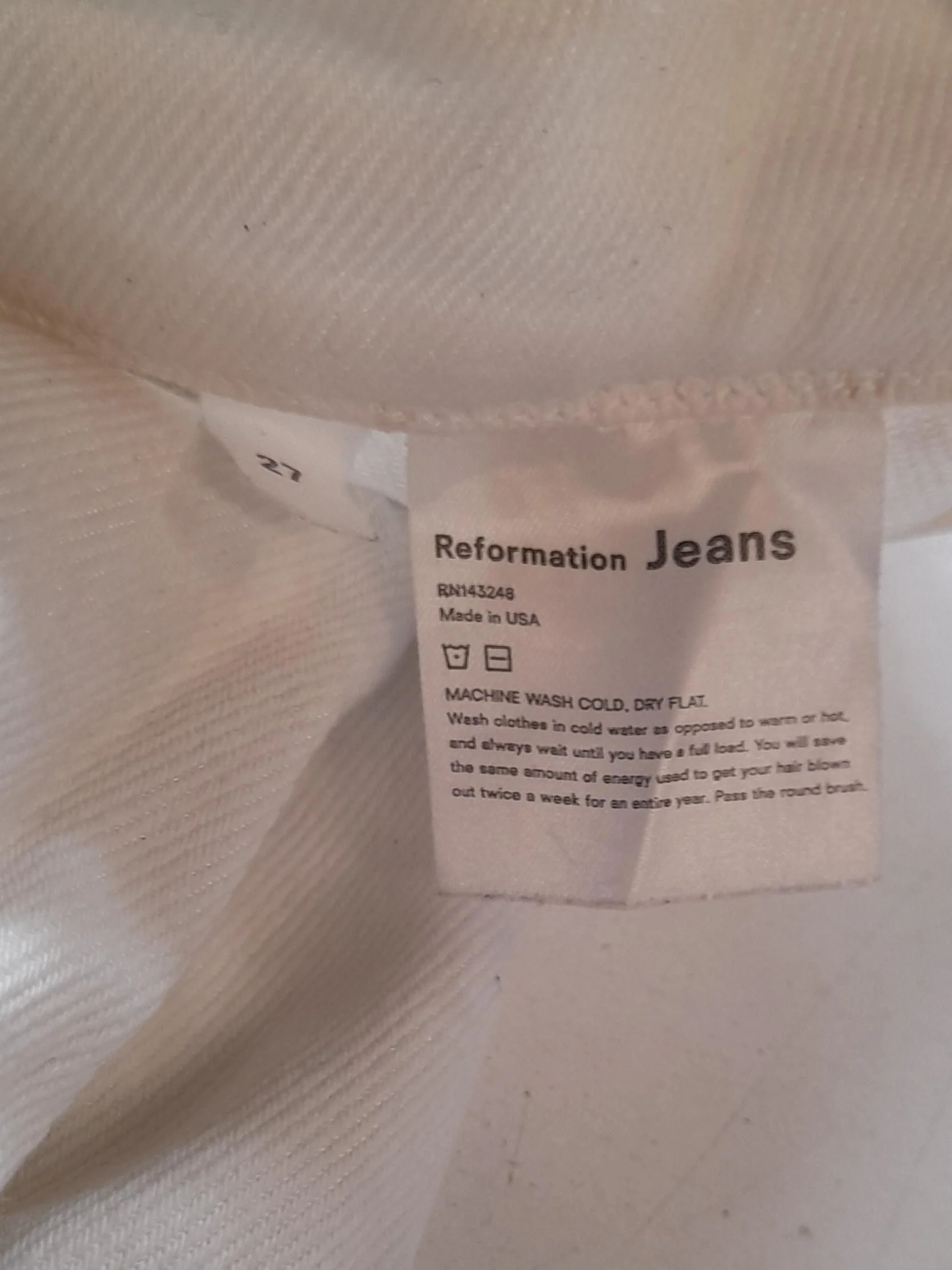 Reformation Women's Trousers W 27 in White 100% Cotton Straight Chino - Image 6