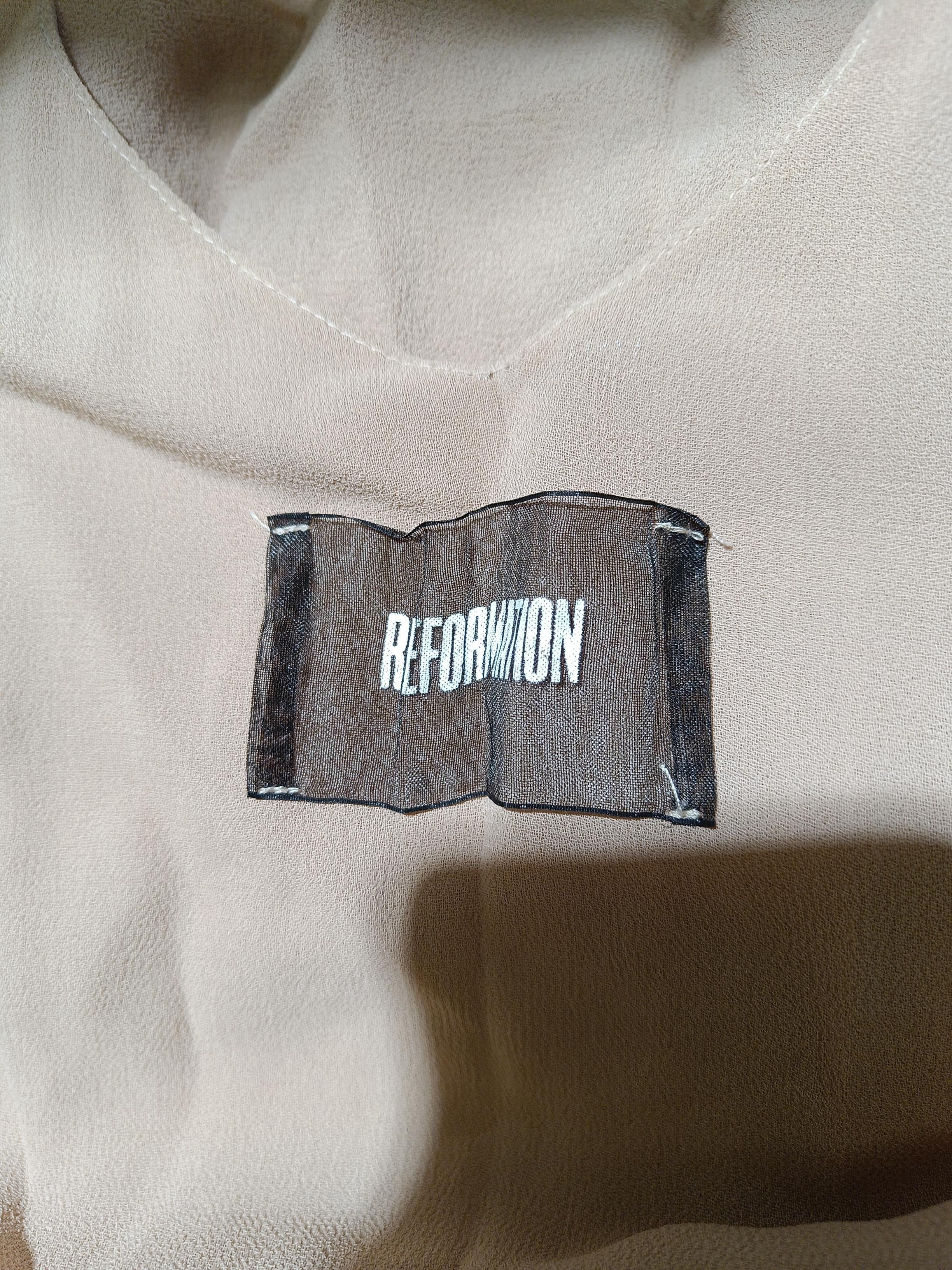 Reformation Wrap Midi Dress M in Tan - Image 6