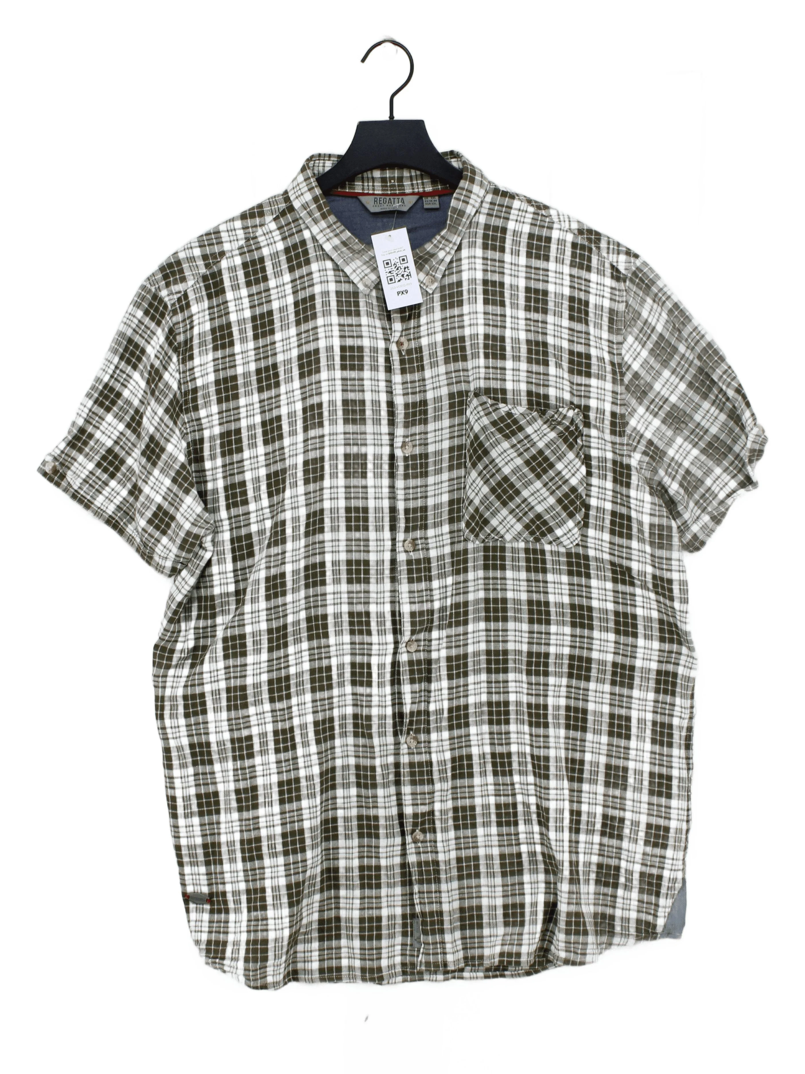 Regatta Men's Shirt XXL Green Checkered 100% Cotton Basic