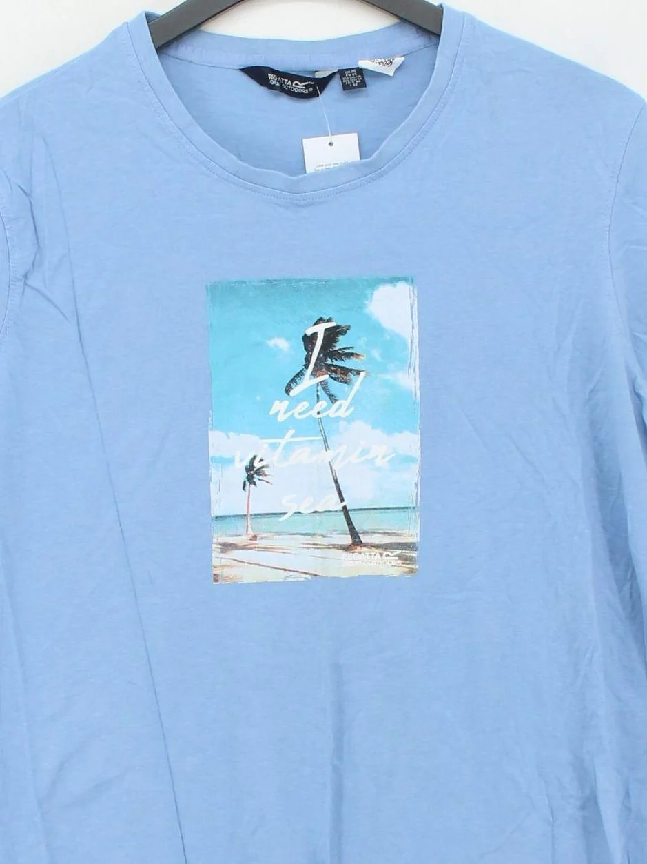 Regatta Men's T-Shirt L Blue Graphic 100% Other Basic - Image 3