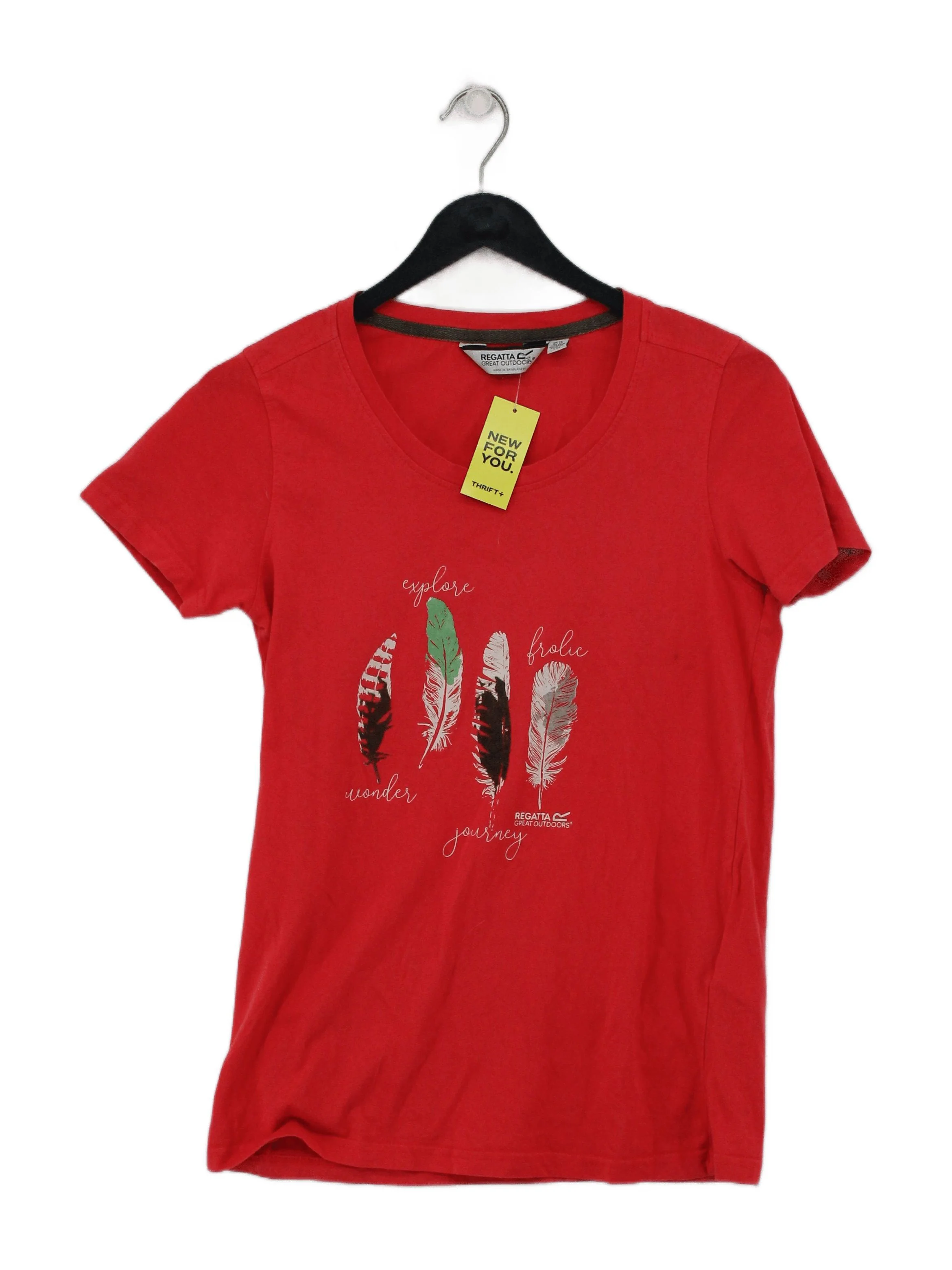 Regatta Women's T-Shirt M Red Graphic 100% Cotton Short Sleeve Round Neck Basic