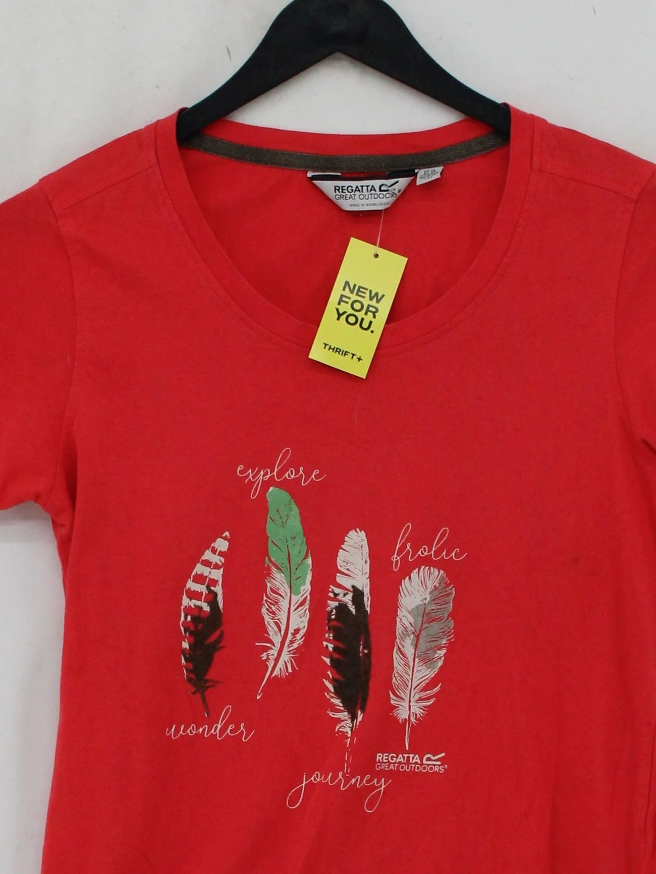Regatta Women's T-Shirt M Red Graphic 100% Cotton Short Sleeve Round Neck Basic - Image 3