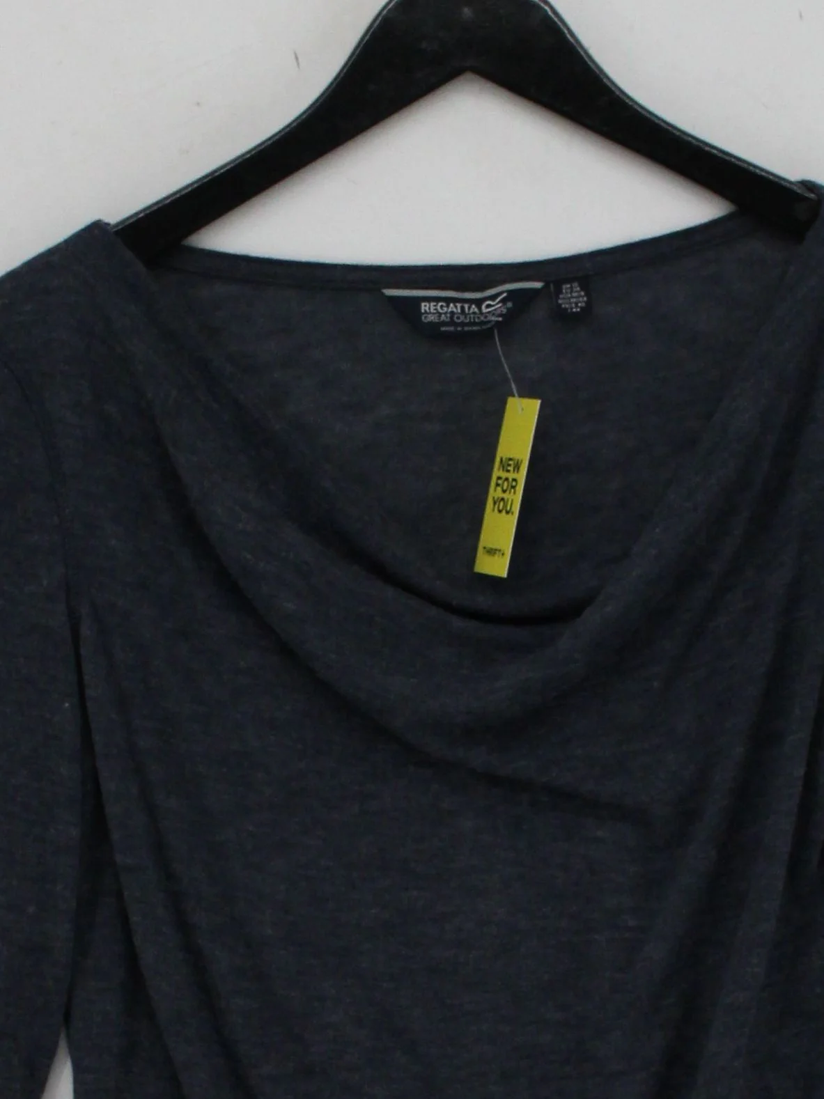 Regatta Women's Top UK 16 Grey Polyester with Viscose Long Sleeve V-Neck Basic - Image 3