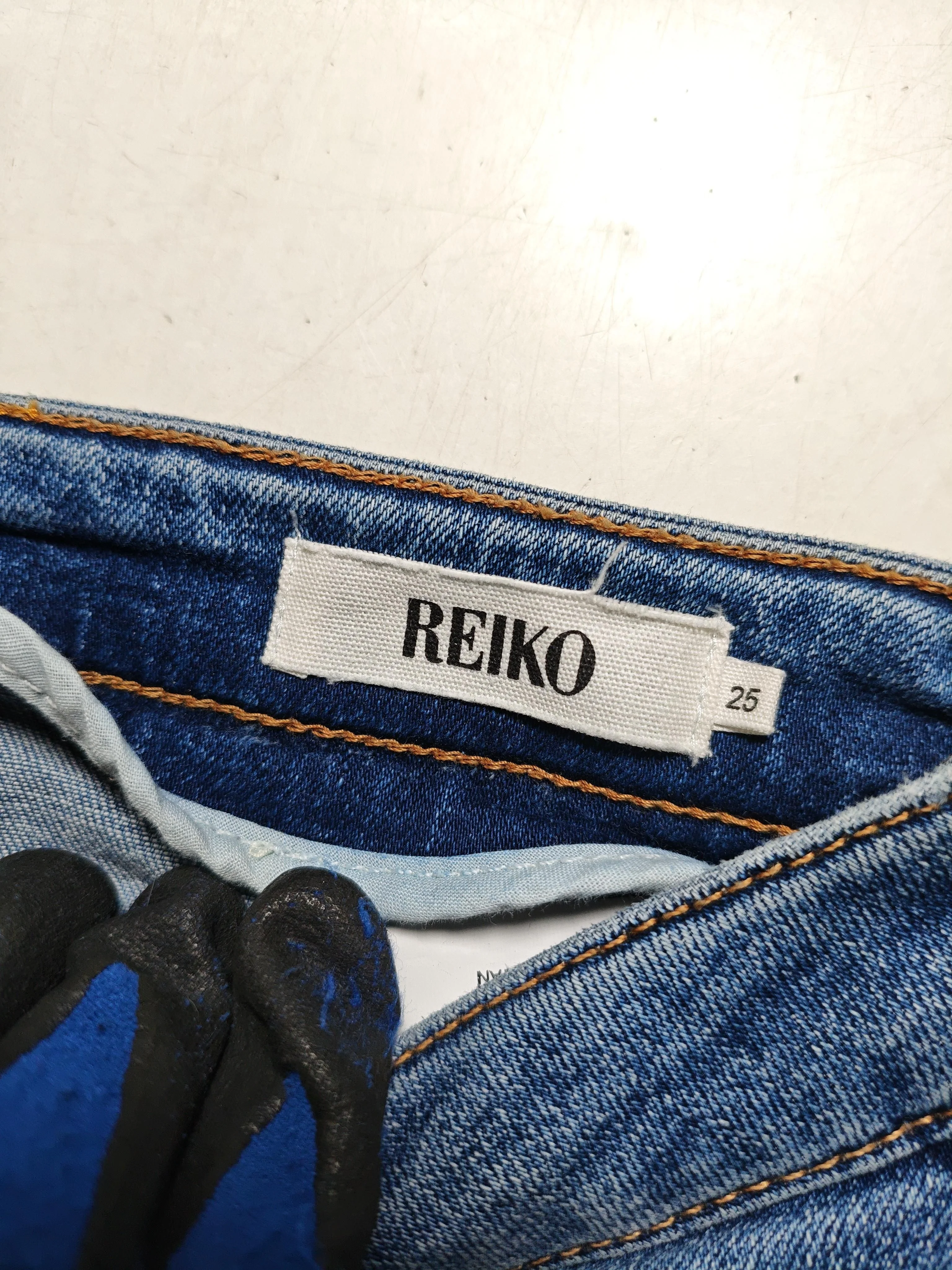 Reiko Men's Jeans W 25 in Blue Cotton with Lyocell Modal, Elastane Skinny - Image 5