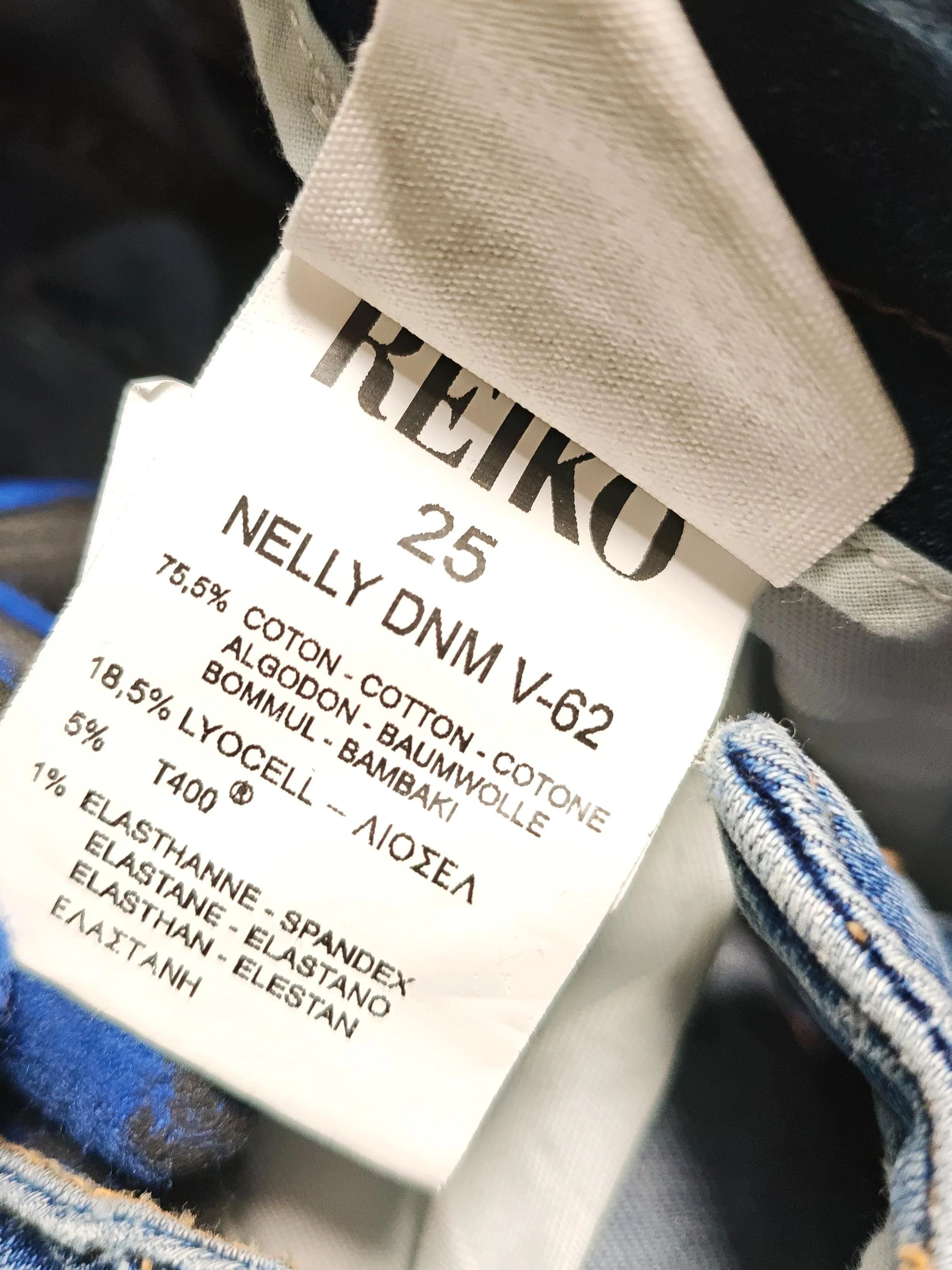 Reiko Men's Jeans W 25 in Blue Cotton with Lyocell Modal, Elastane Skinny - Image 6