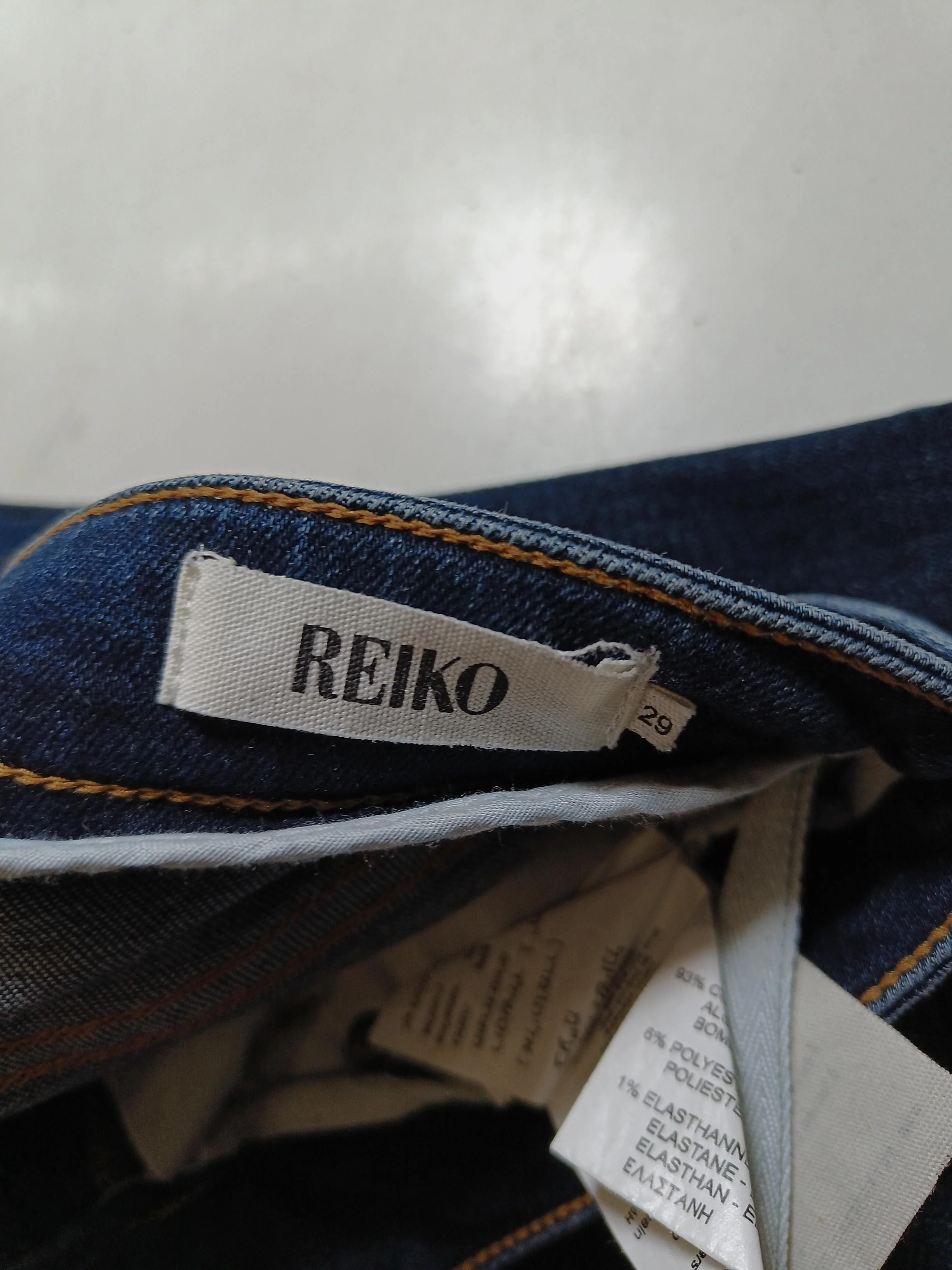 Reiko Men's Jeans W 29 in Blue Cotton with Polyester, Elastane Skinny - Image 5