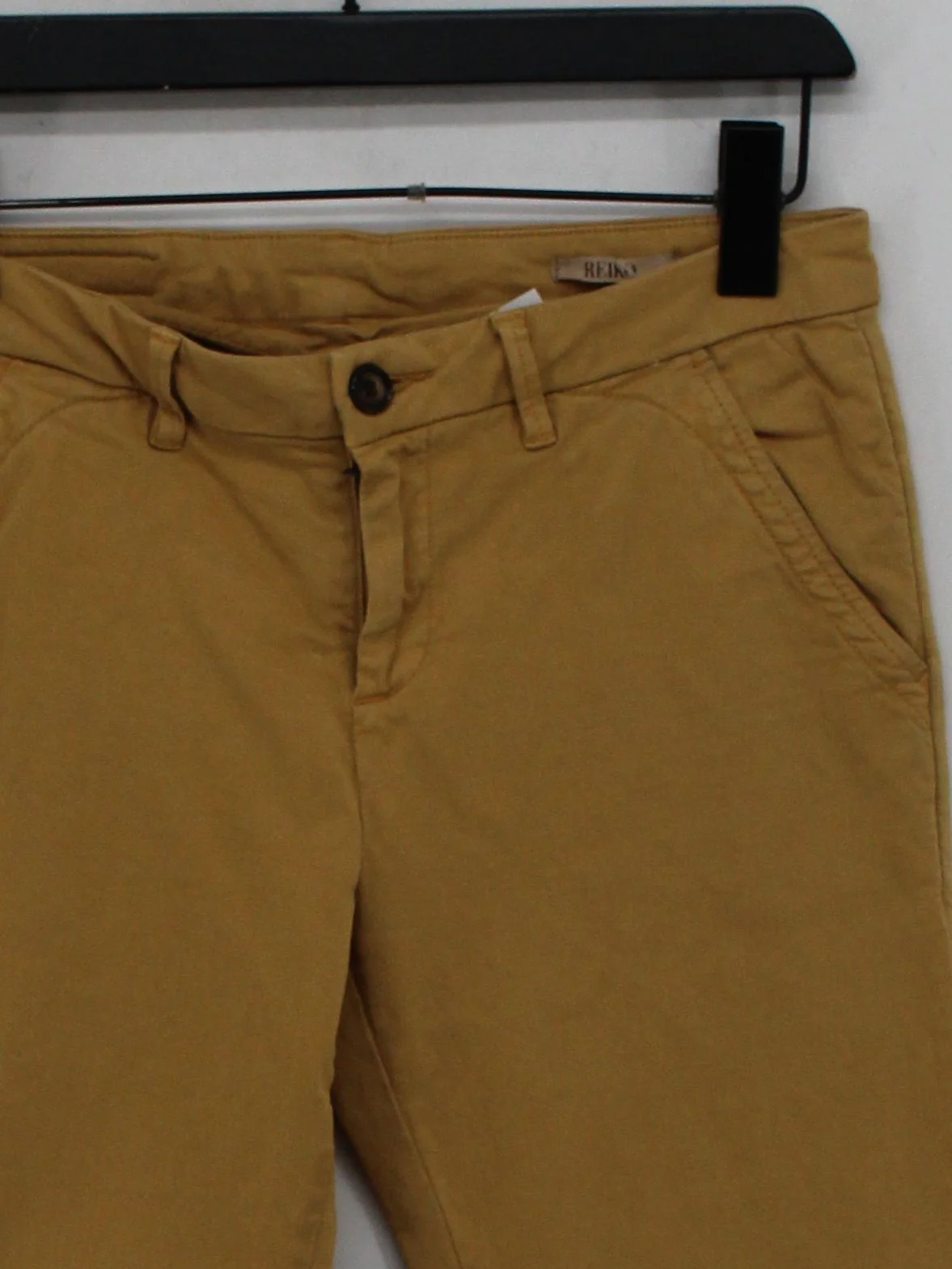 Reiko Women's Trousers W 28 in Tan Cotton with Elastane Tapered Chino - Image 3