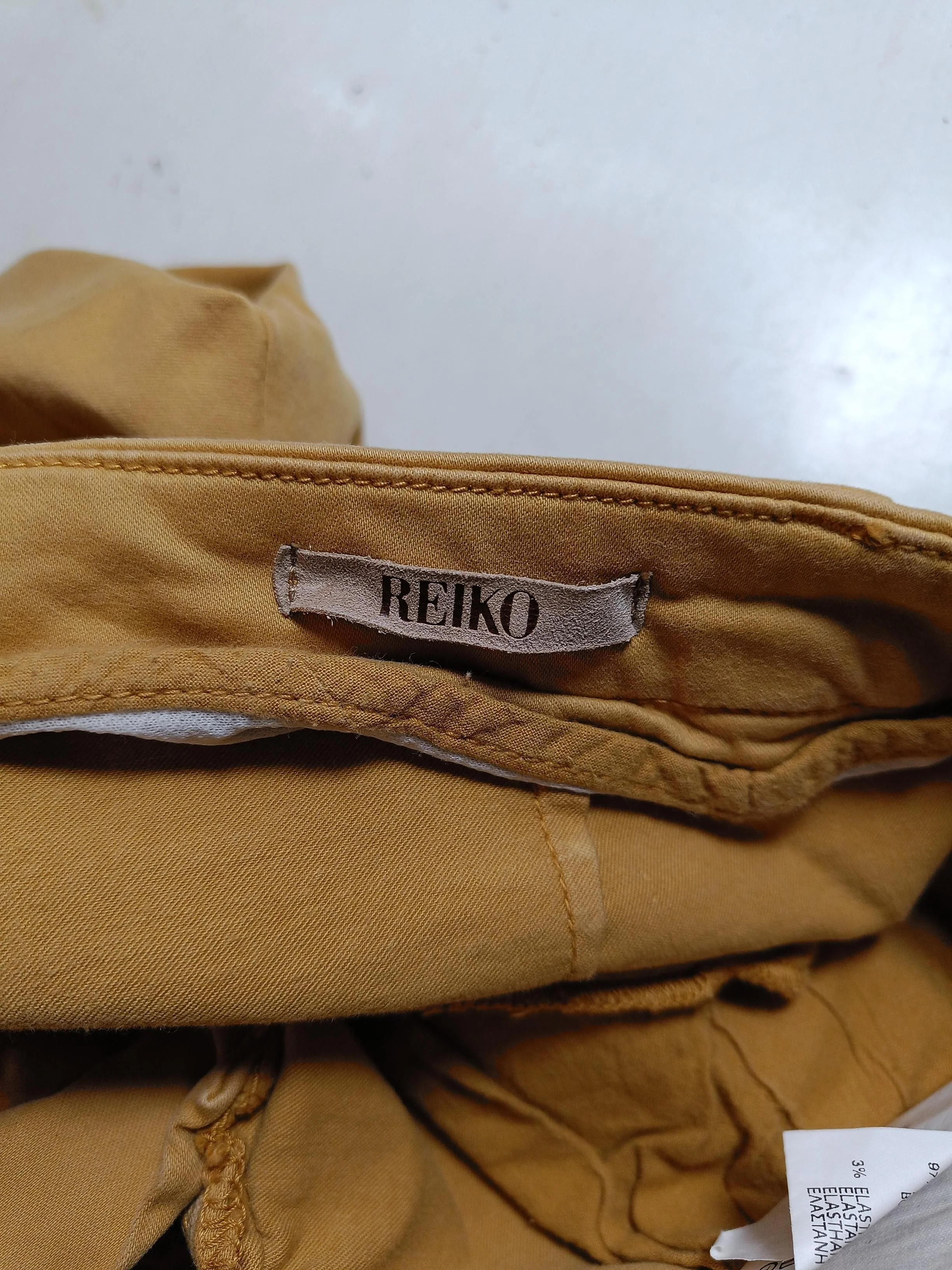 Reiko Women's Trousers W 28 in Tan Cotton with Elastane Tapered Chino - Image 5