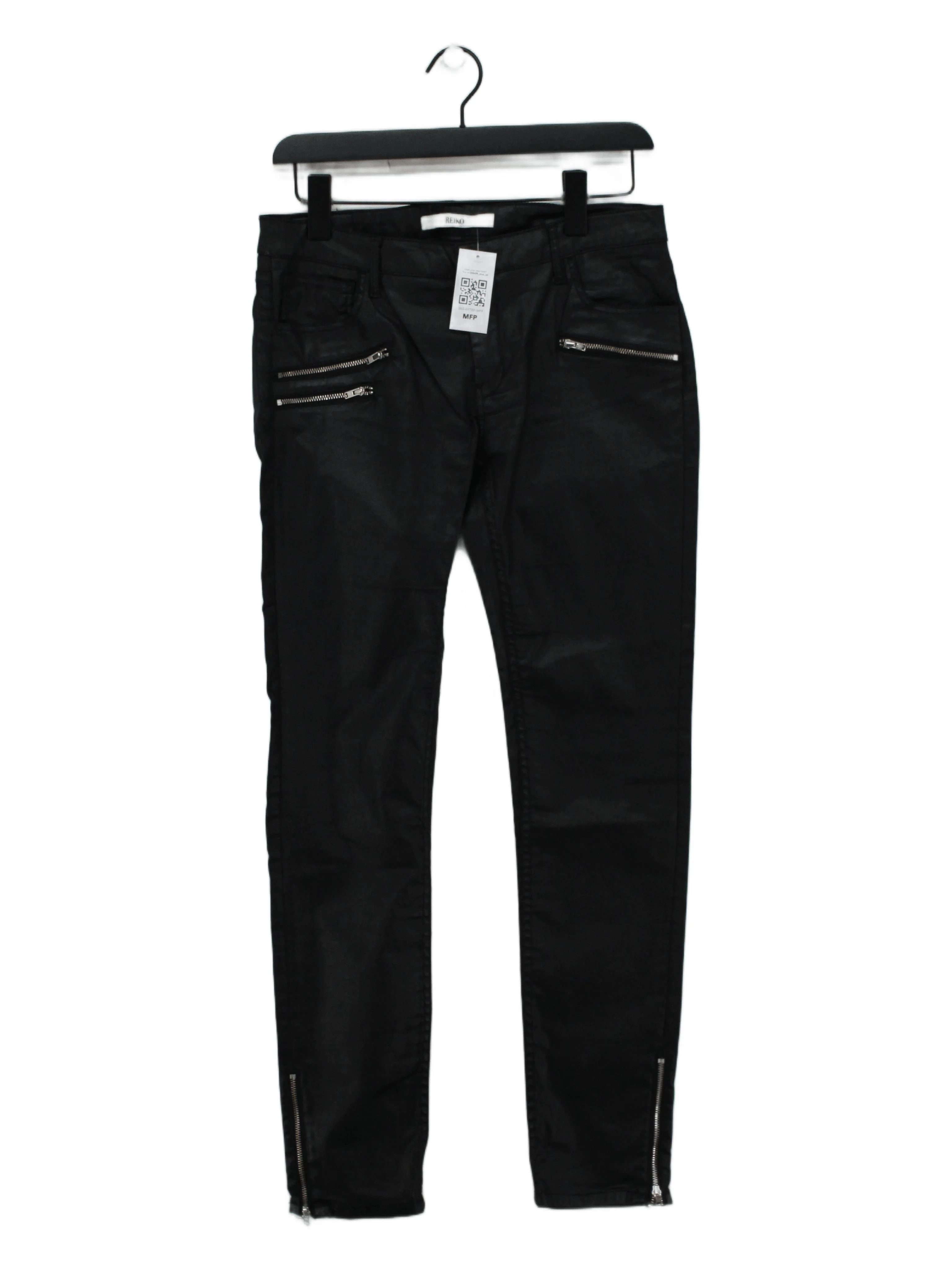 Reiko Women's Trousers W 29 in Black Cotton with Elastane Skinny Chino