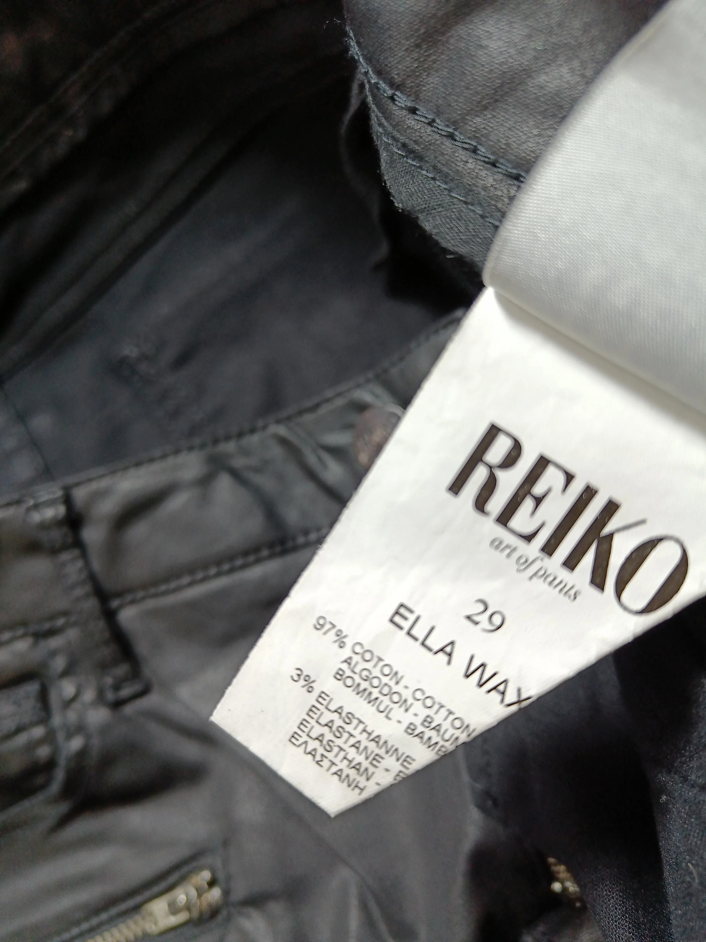 Reiko Women's Trousers W 29 in Black Cotton with Elastane Skinny Chino - Image 6