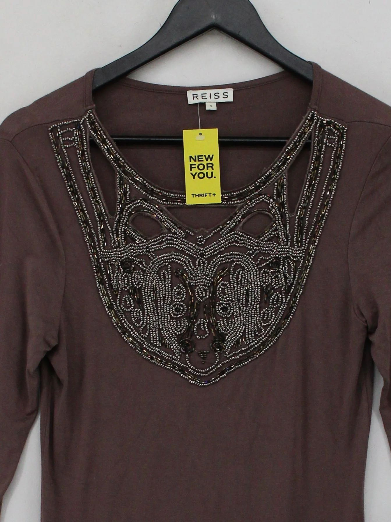 Reiss Bodycon Midi Dress S in Brown - Image 3