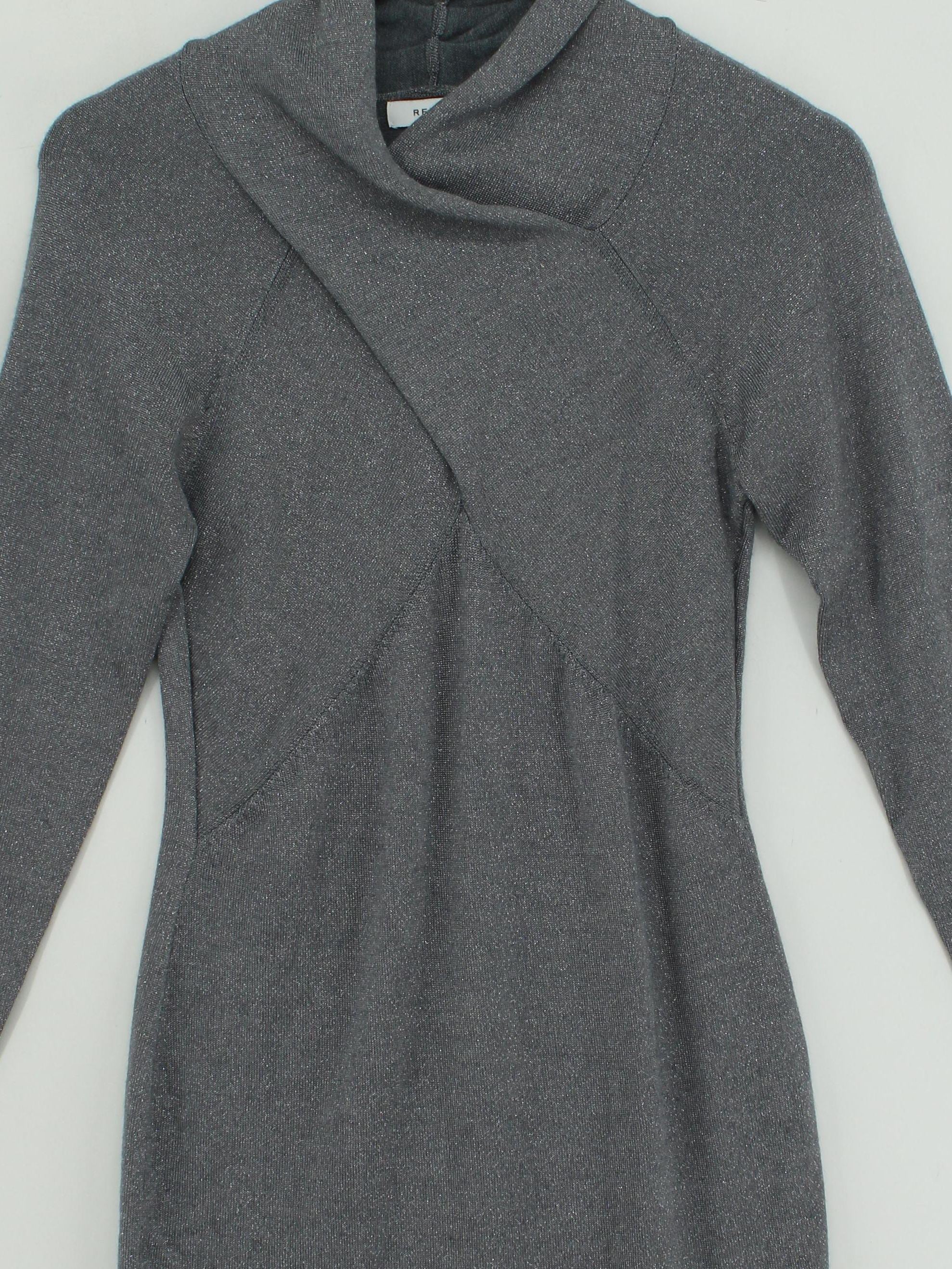 Reiss Bodycon Midi Dress S in Grey - Image 3