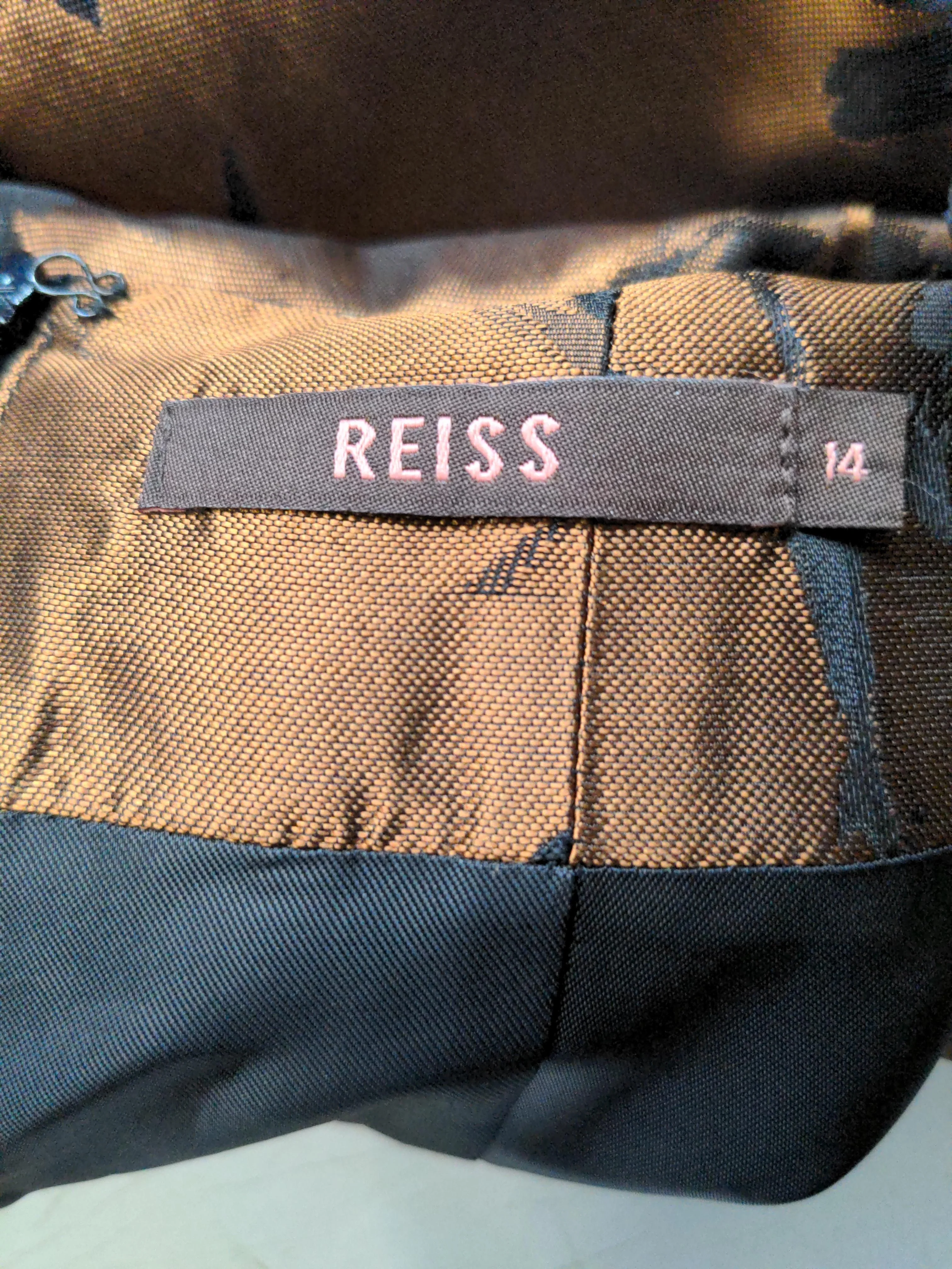 Reiss Bodycon Midi Dress UK14 in Brown - Image 5