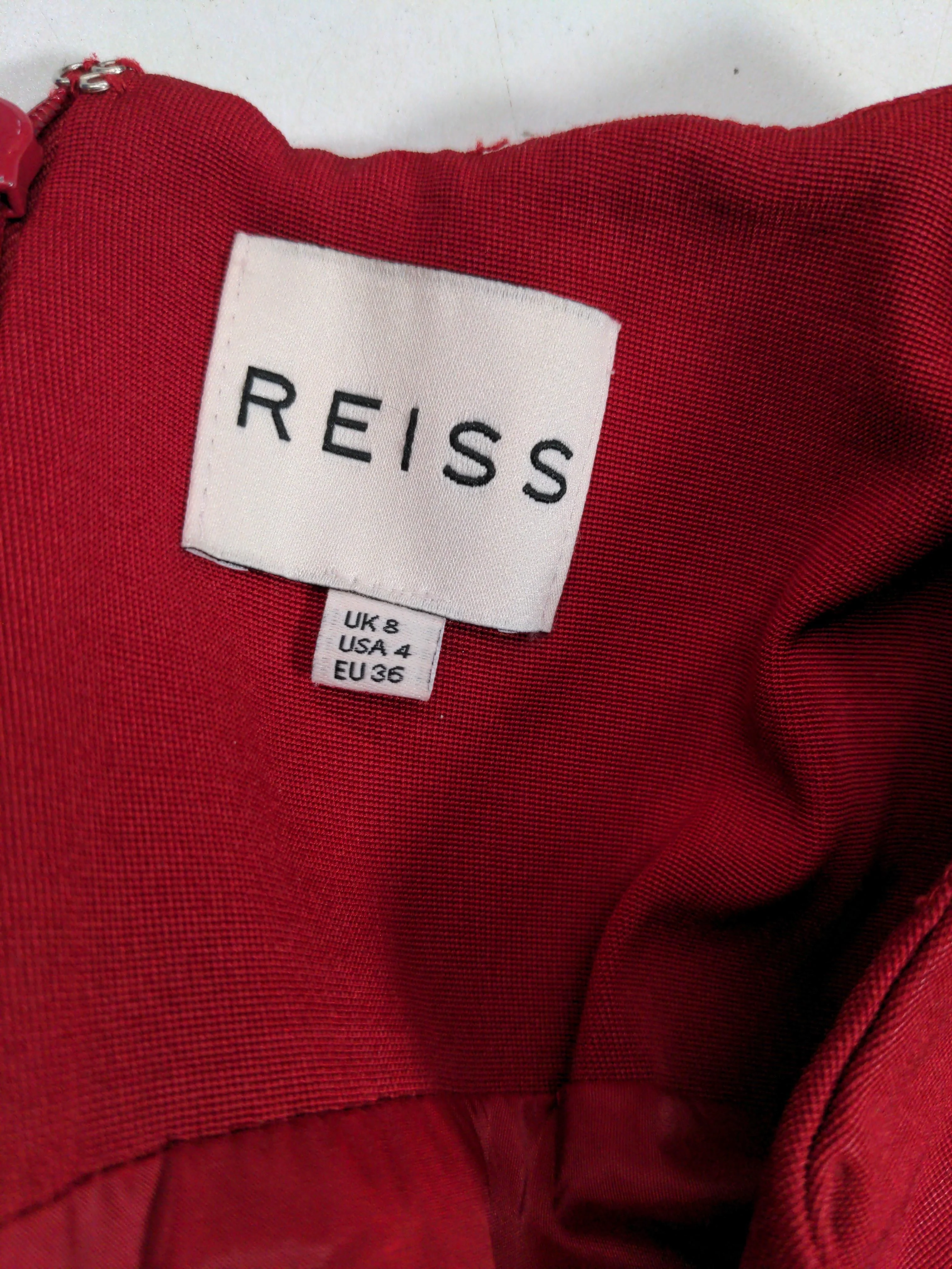 Reiss Bodycon Midi Dress UK8 in Red - Image 5