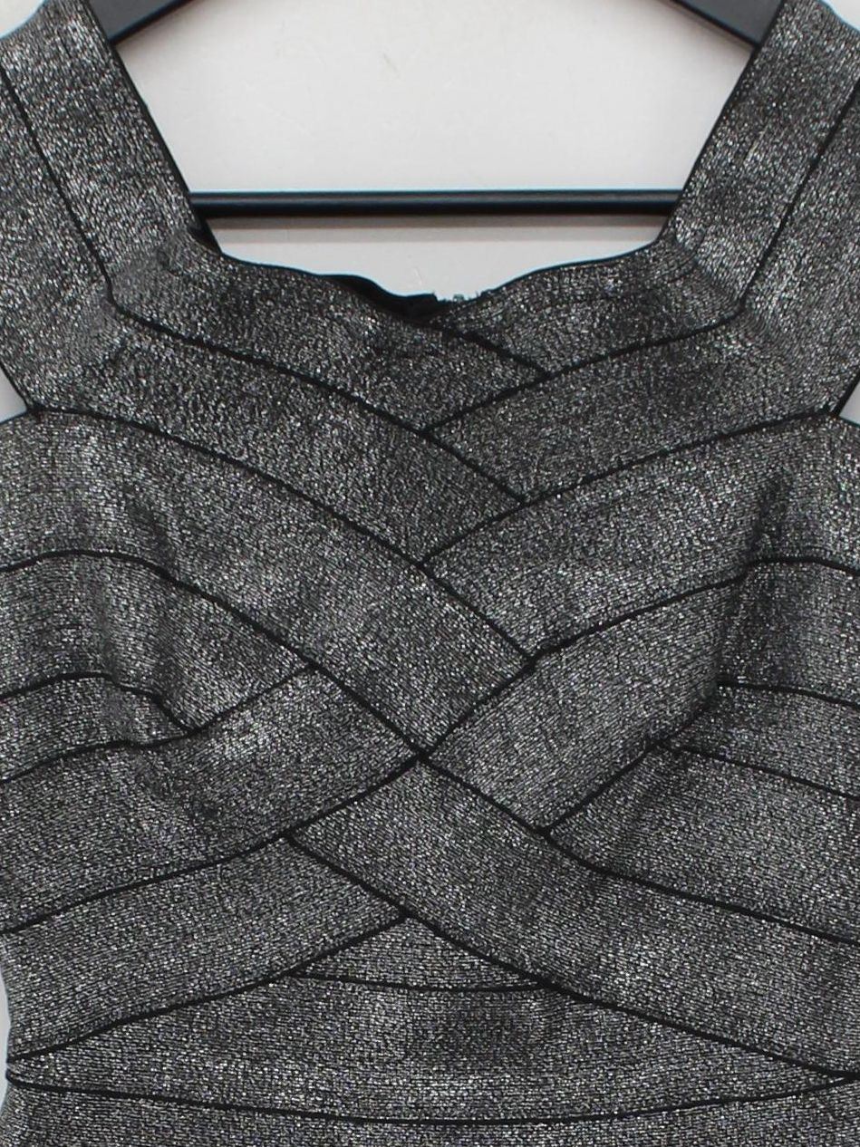 Reiss Bodycon Mini Dress UK6 in Silver - Image 3