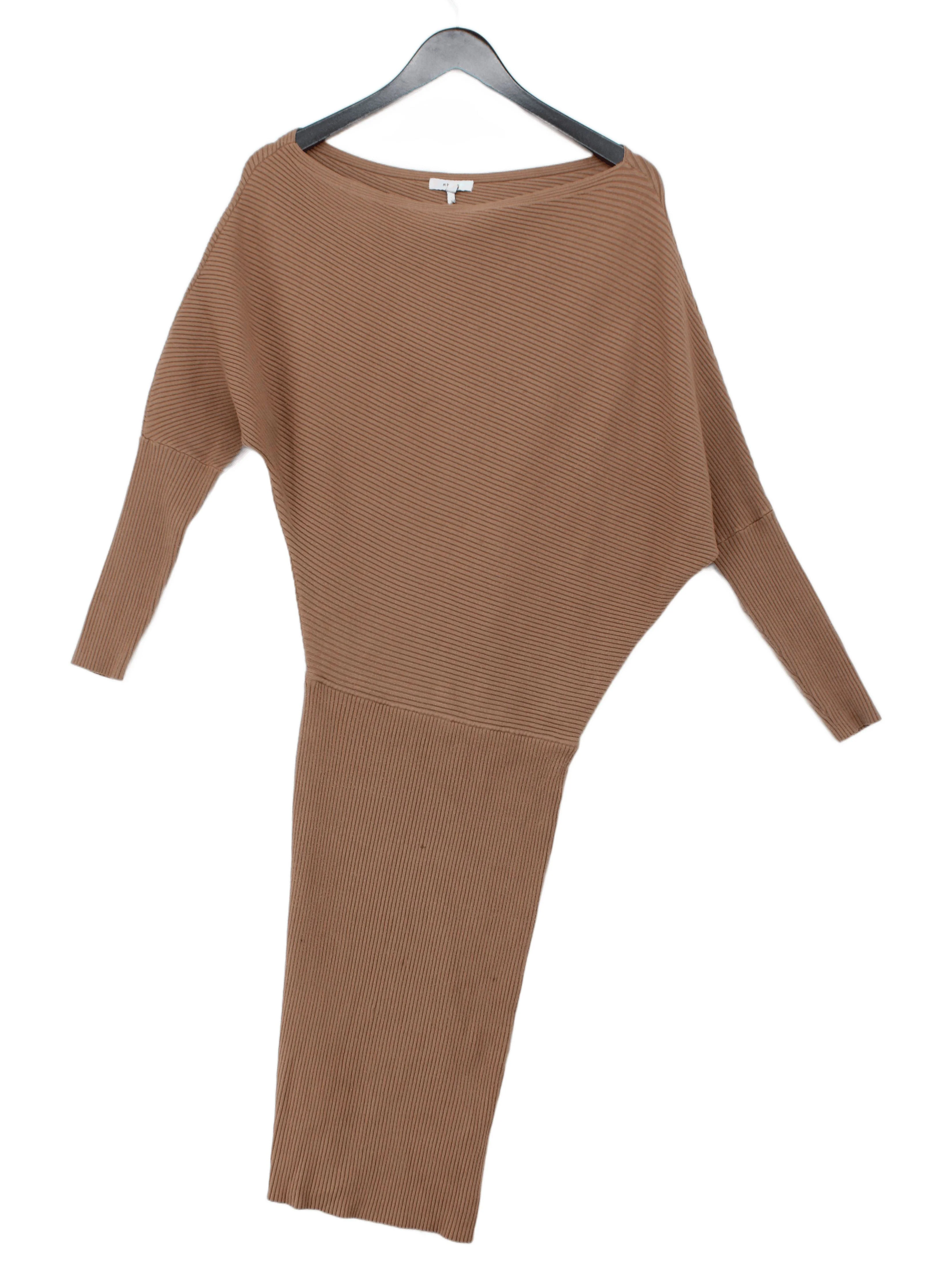 Reiss Jumper Midi Dress M in Tan