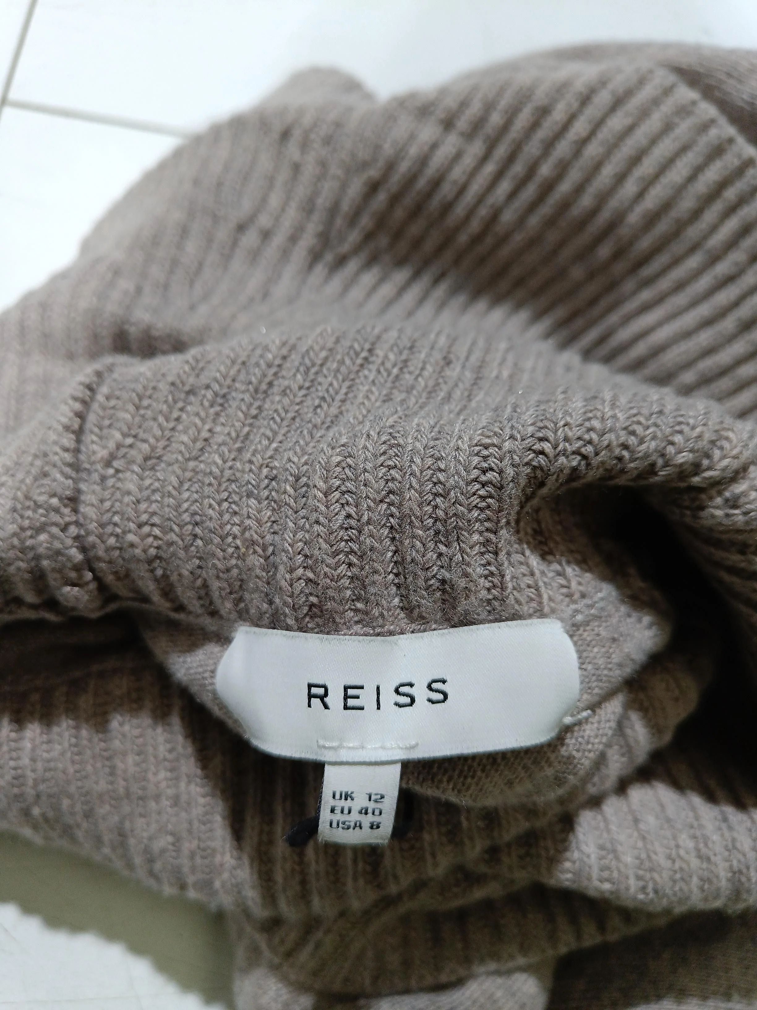 Reiss Jumper Mini Dress UK12 in Tan - Image 5