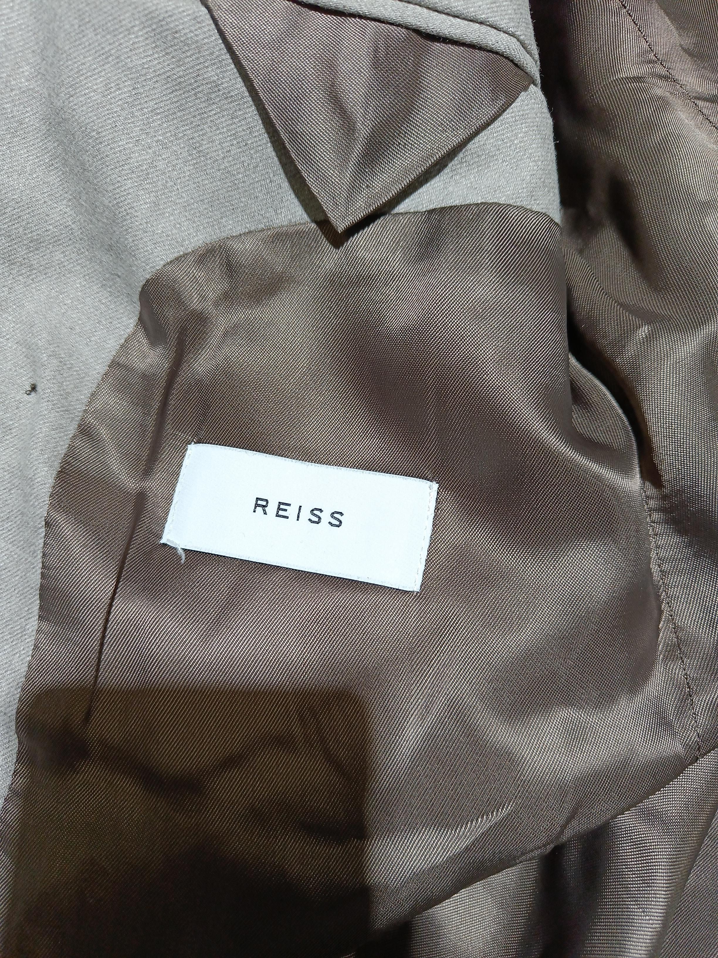 Reiss Men's Blazer Chest: 36 in Grey Wool with Viscose, Elastane Overcoat - Image 5