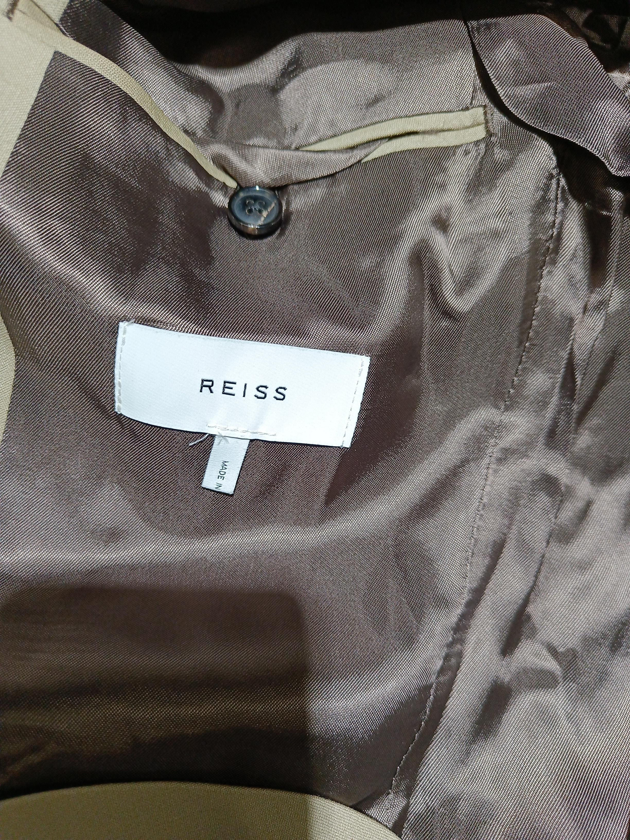 Reiss Men's Blazer Chest: 36 in Tan Wool with Viscose Overcoat - Image 5
