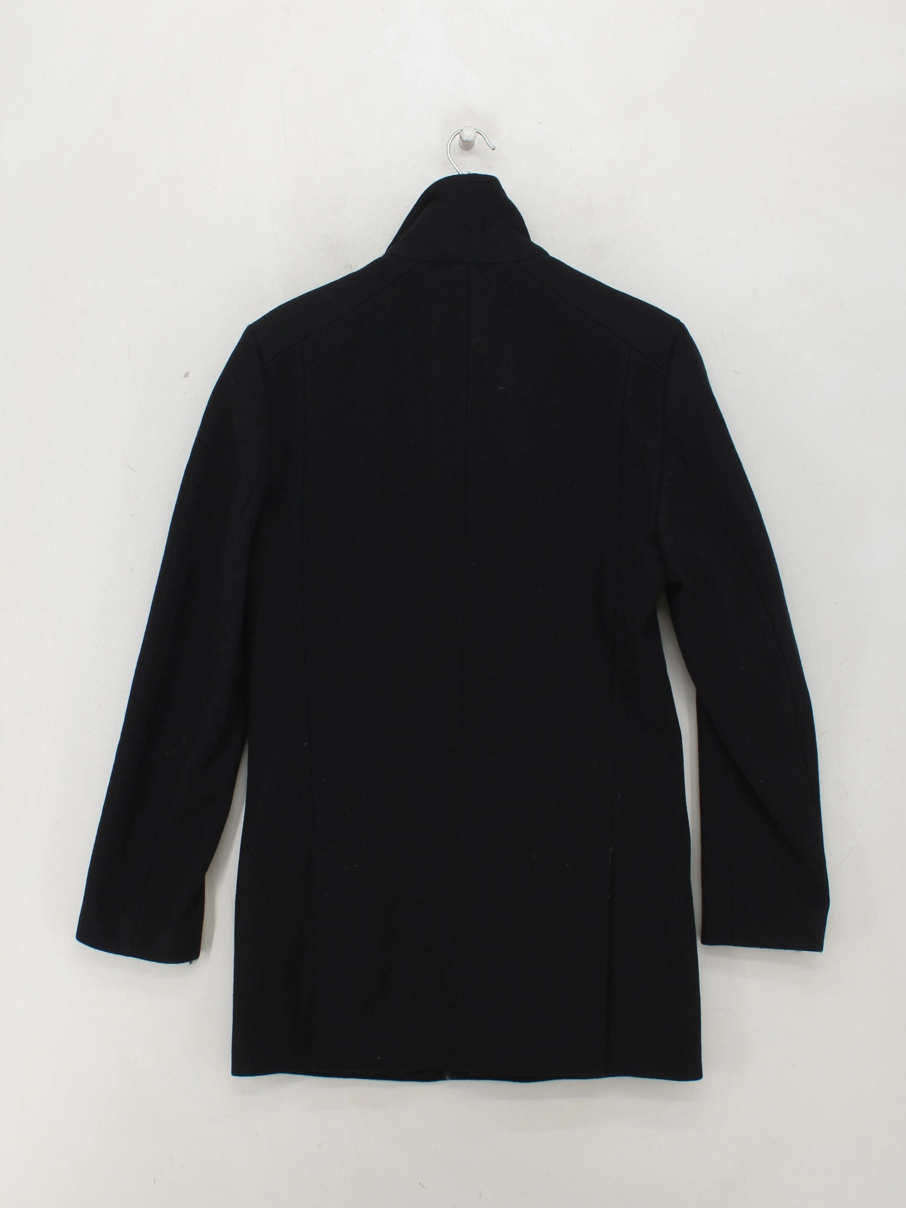 Reiss Men's Coat S Black Wool with Nylon, Viscose Overcoat - Image 2