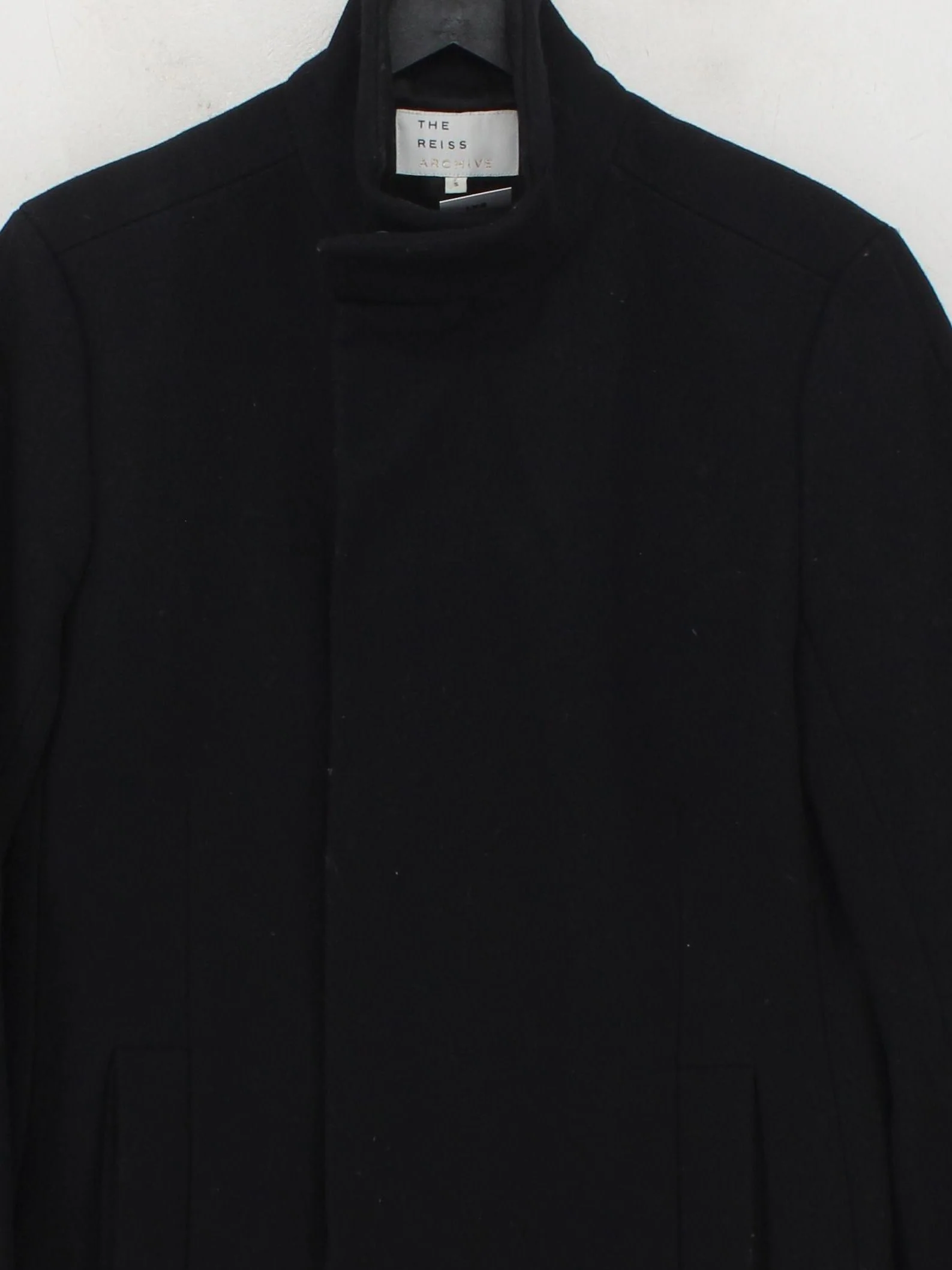 Reiss Men's Coat S Black Wool with Nylon, Viscose Overcoat - Image 3