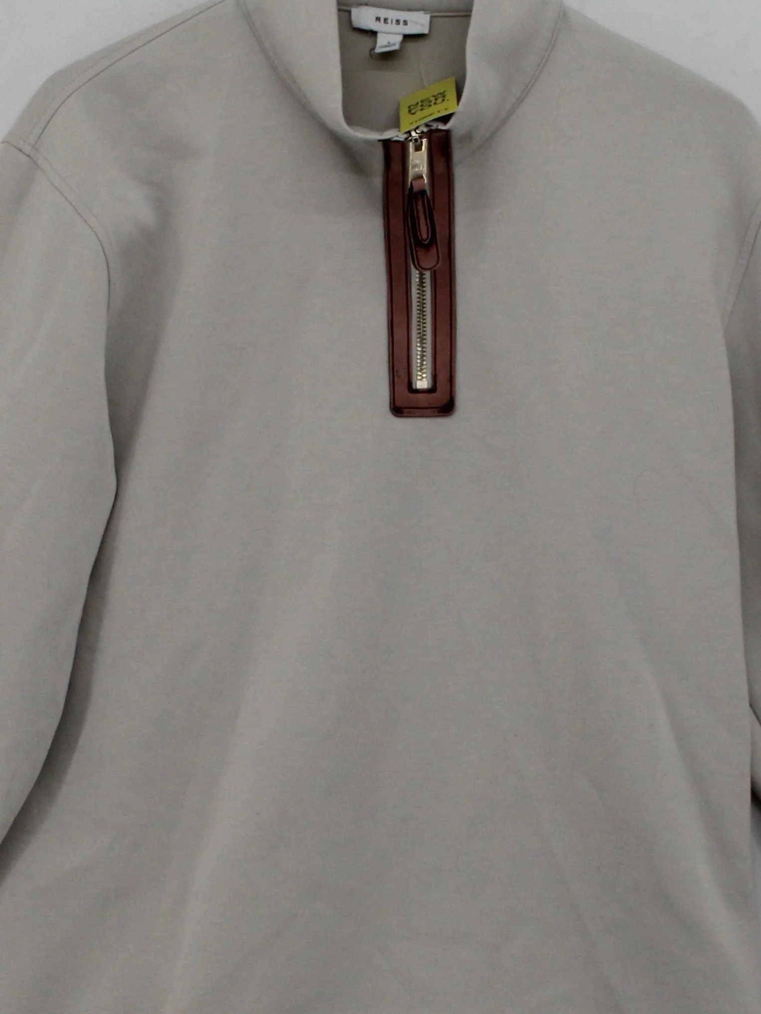 Reiss Men's Hoodie L Cream Polyester with Viscose, Elastane Pullover - Image 3