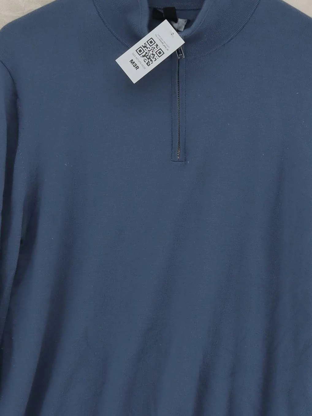 Reiss Men's Jumper L Blue 100% Wool Mock Neck Pullover - Image 3