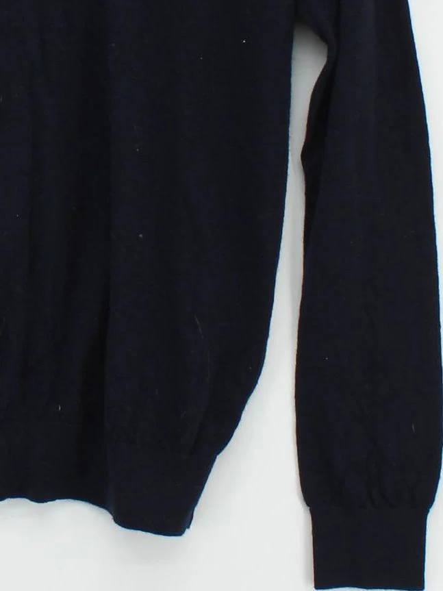 Reiss Men's Jumper L Blue 100% Wool Mock Neck Pullover - Image 4