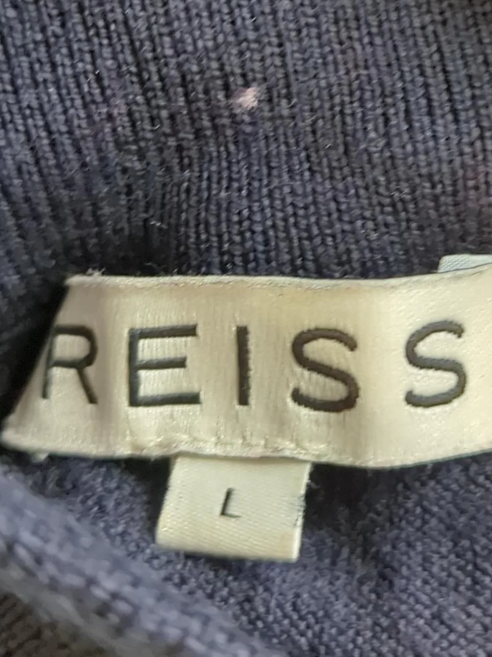Reiss Men's Jumper L Blue 100% Wool Mock Neck Pullover - Image 6