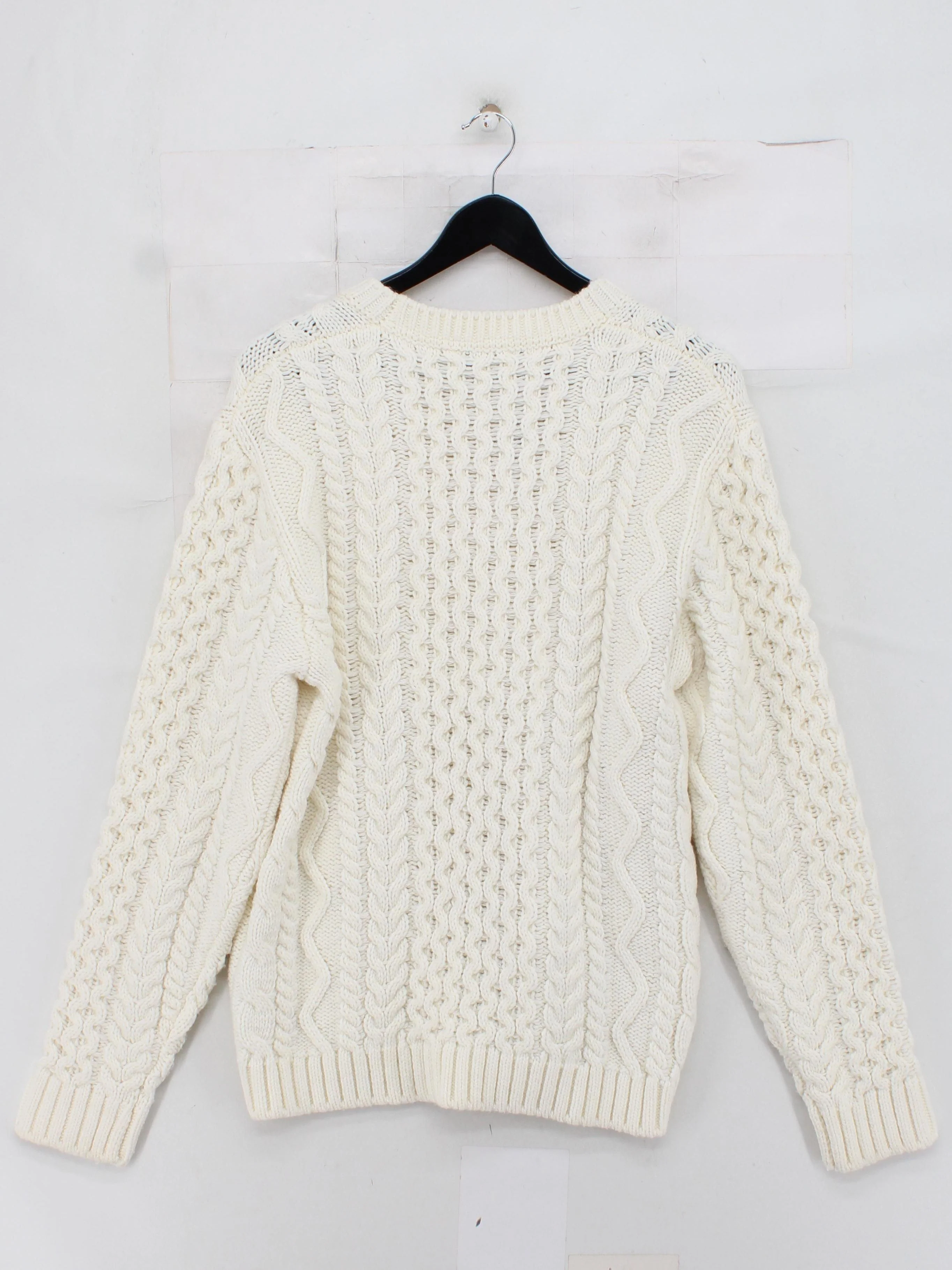 Reiss Men's Jumper L Cream Acrylic with Wool, Polyamide, Elastane Pullover - Image 2