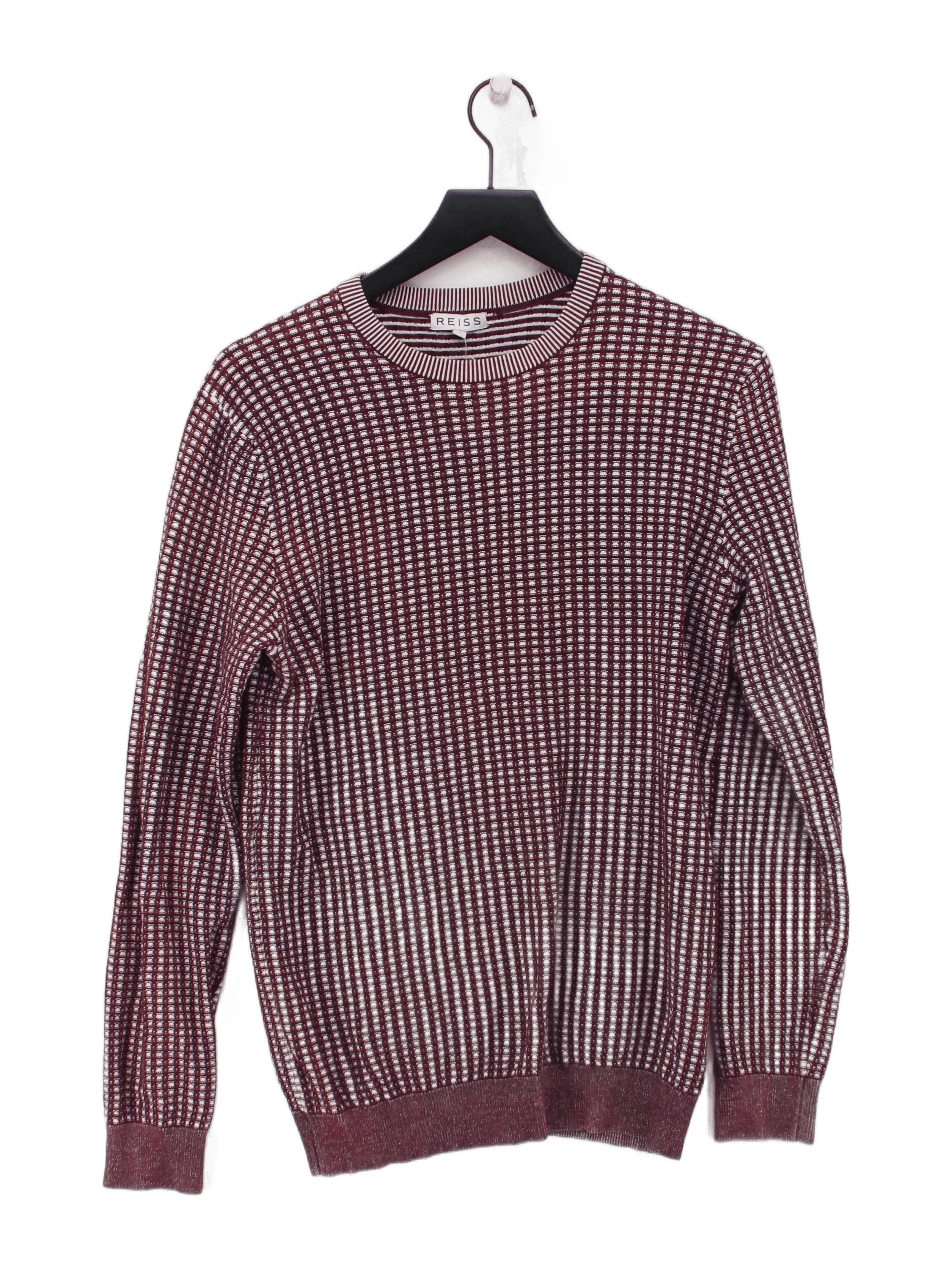 Reiss Men's Jumper L Multi Geometric 100% Other Round Neck Pullover