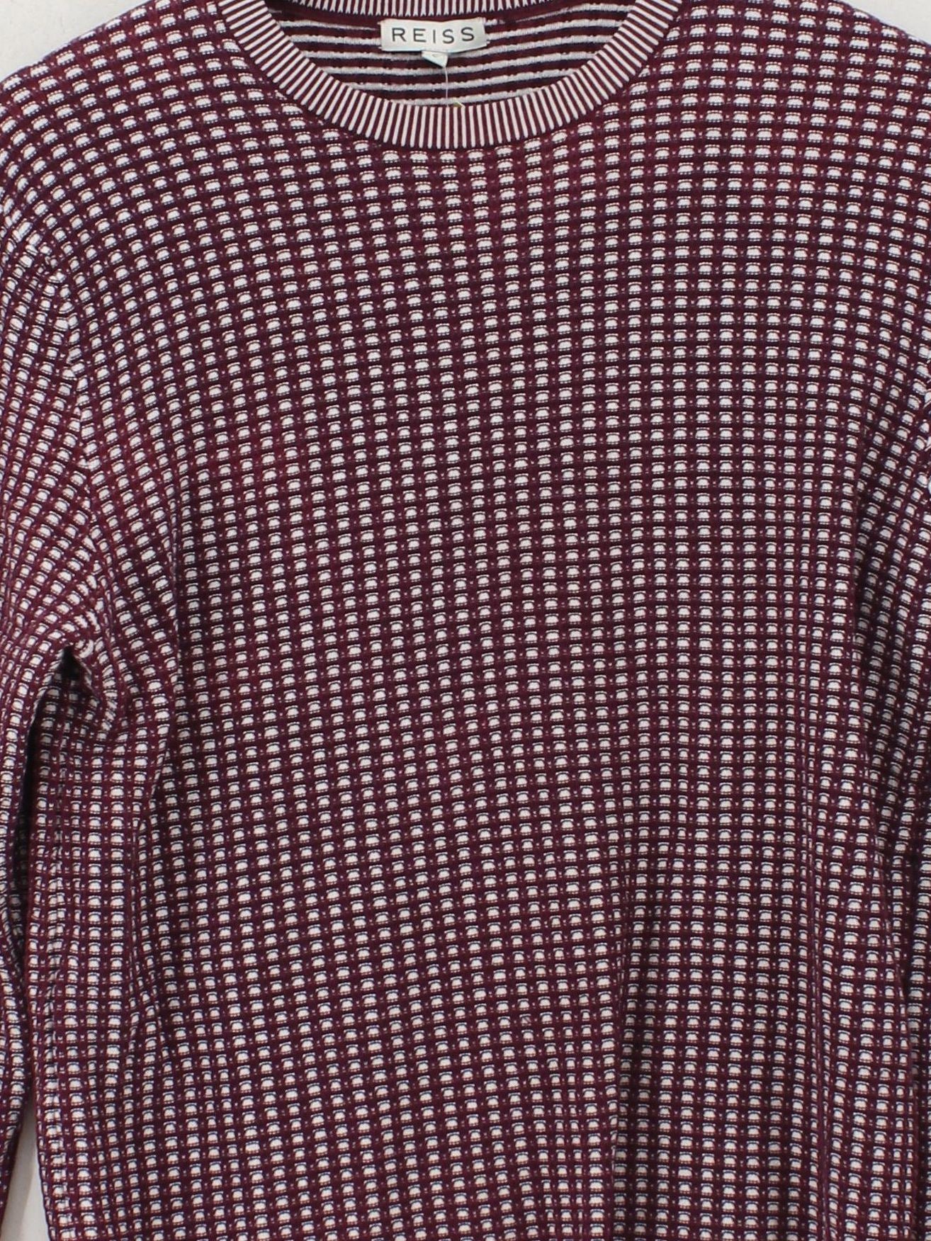 Reiss Men's Jumper L Multi Geometric 100% Other Round Neck Pullover - Image 3