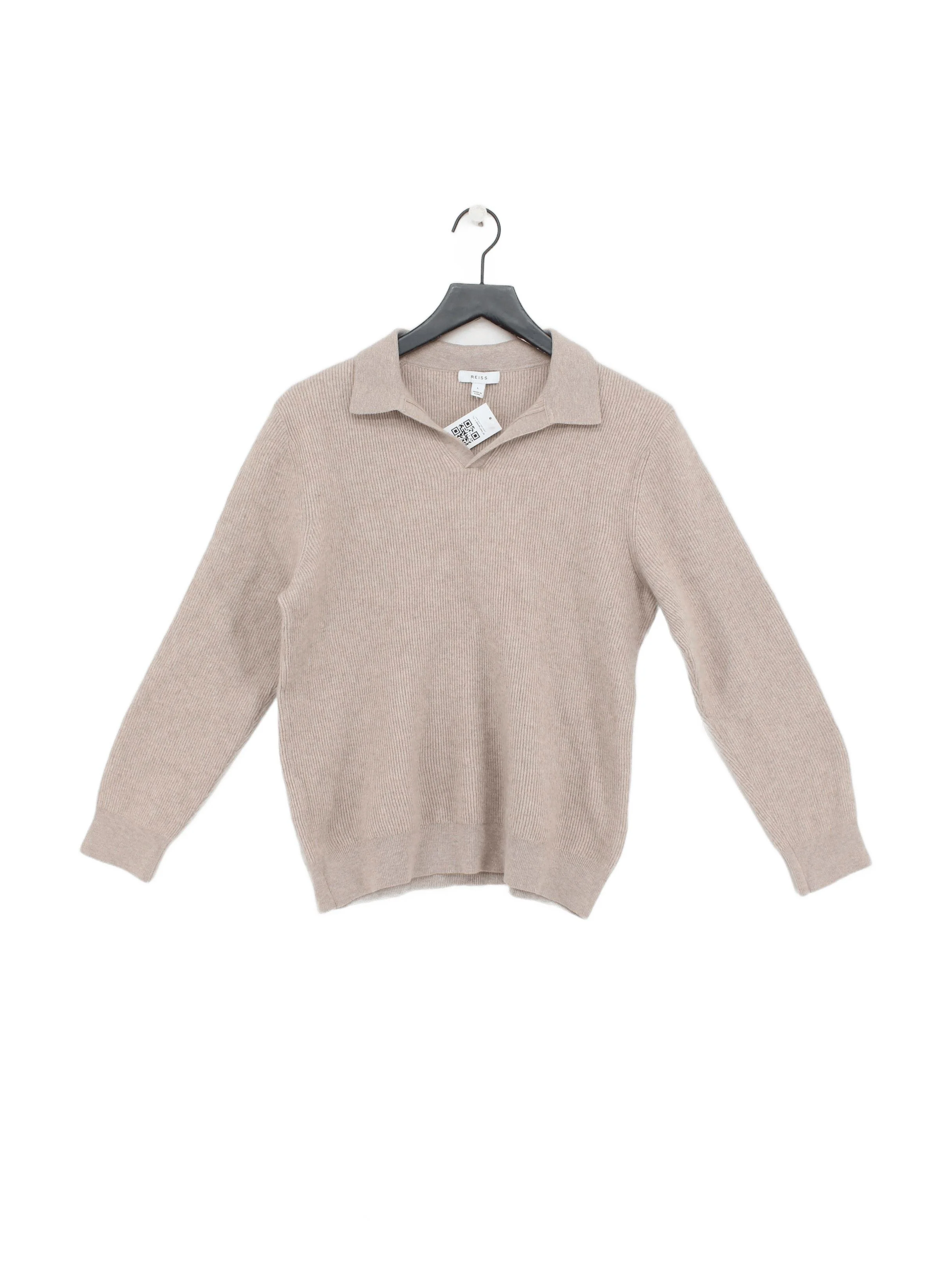 Reiss Men's Jumper L Tan Polyamide with Polyester, Wool, Elastane Pullover