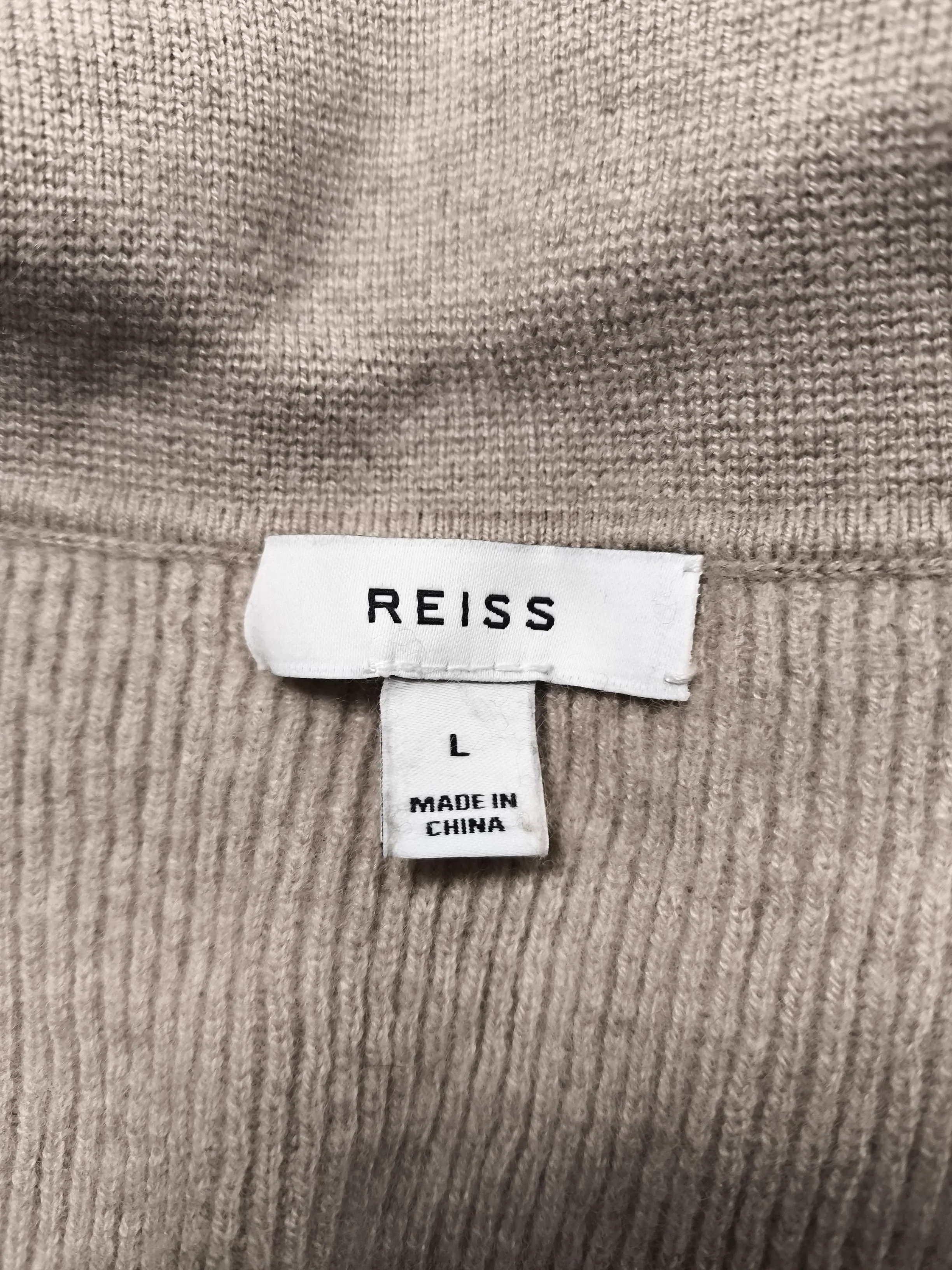 Reiss Men's Jumper L Tan Polyamide with Polyester, Wool, Elastane Pullover - Image 5