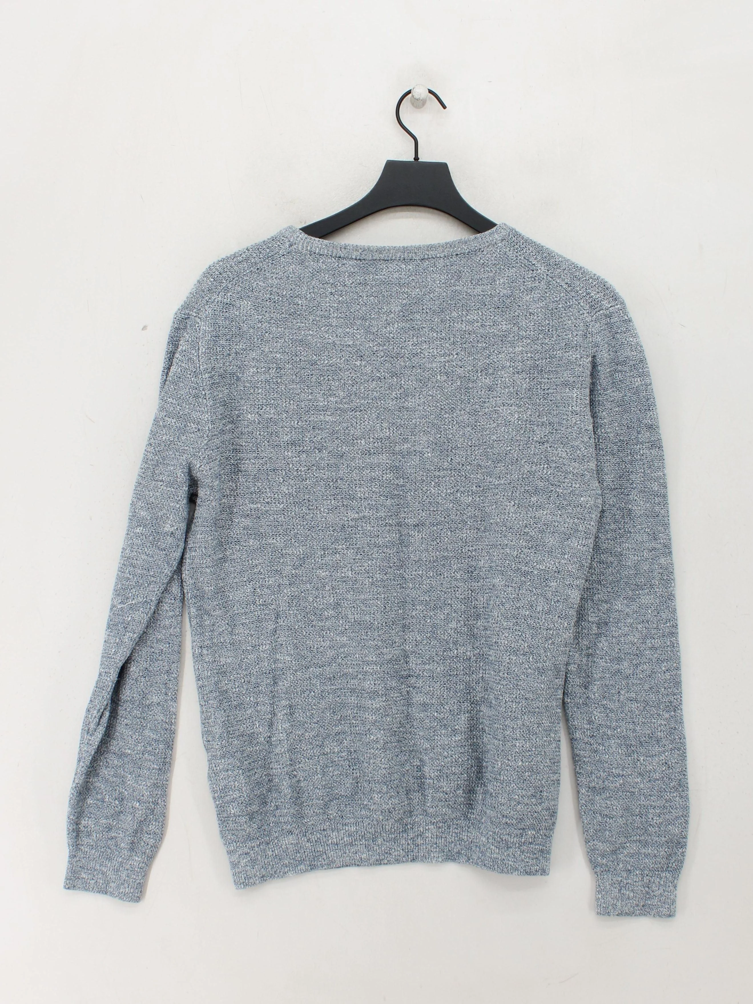 Reiss Men's Jumper M Blue Cotton with Linen Round Neck Pullover - Image 2