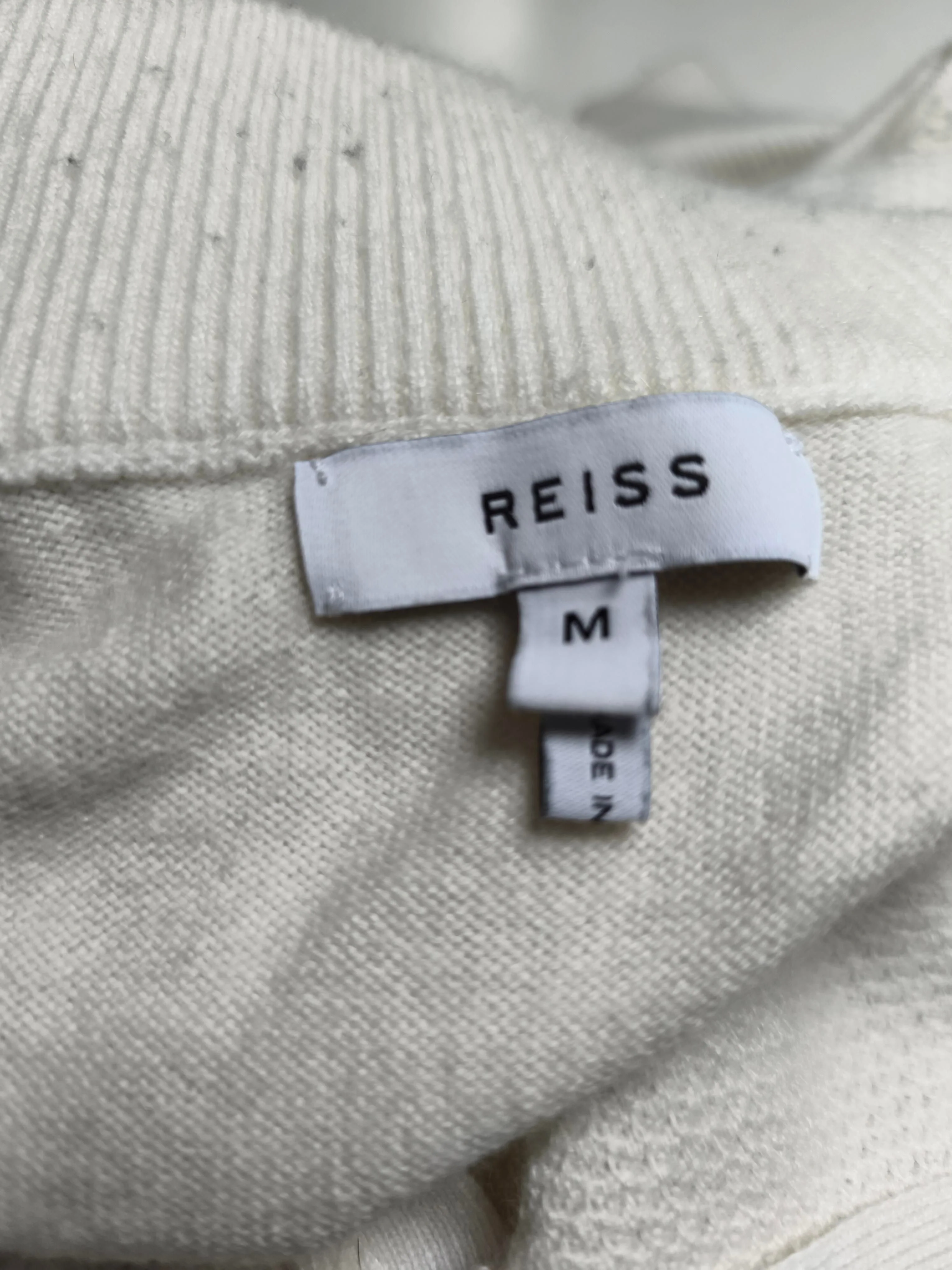 Reiss Men's Jumper M Cream Wool with Viscose, Polyamide, Cashmere Pullover - Image 6