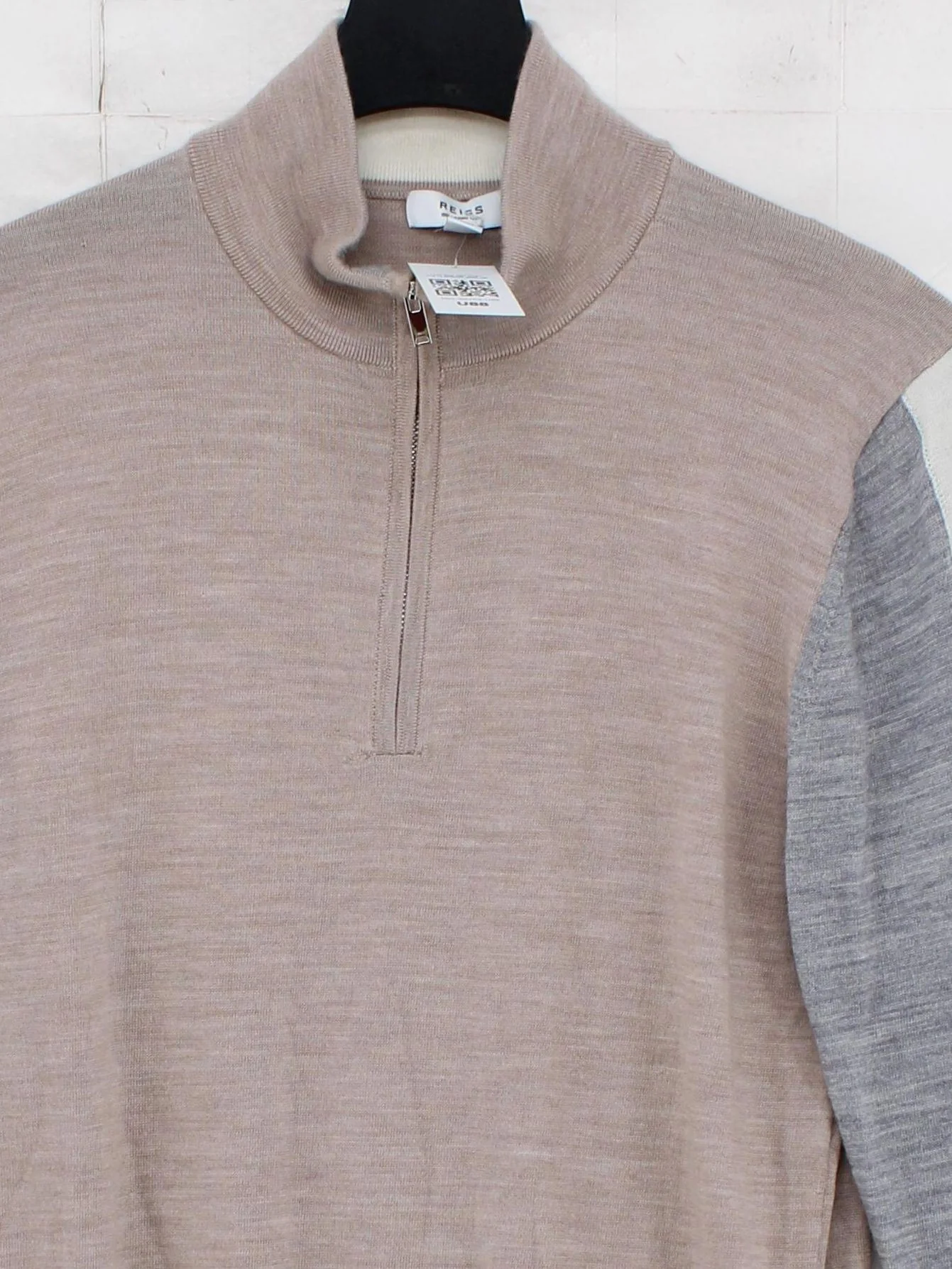 Reiss Men's Jumper M Multi Wool with Polyamide, Elastane Mock Neck Pullover - Image 3