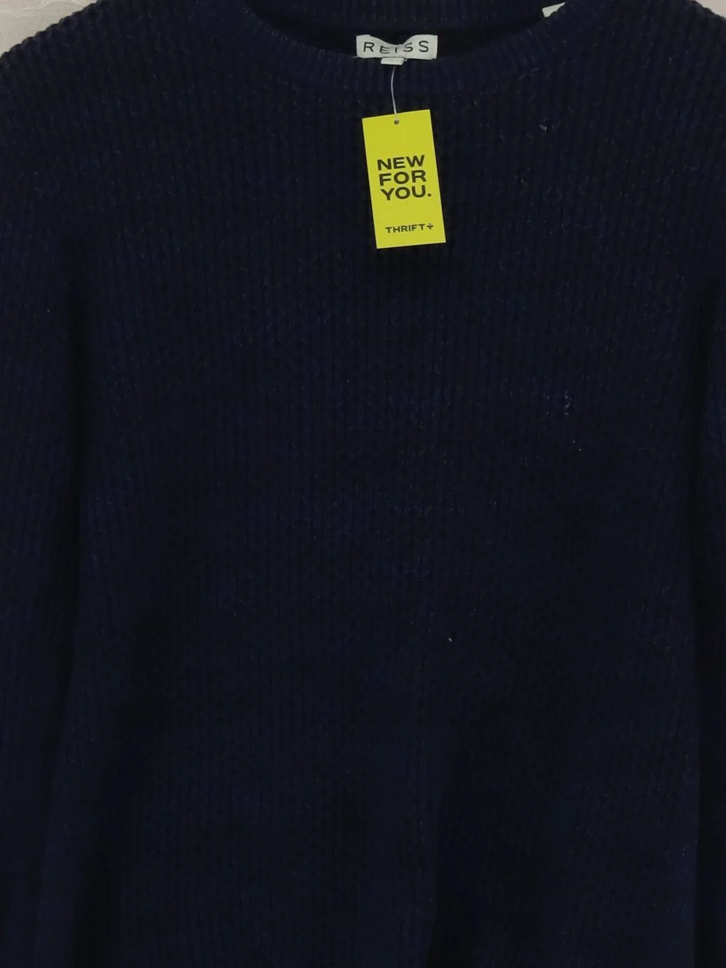 Reiss Men's Jumper S Blue 100% Wool Crew Neck Pullover - Image 3