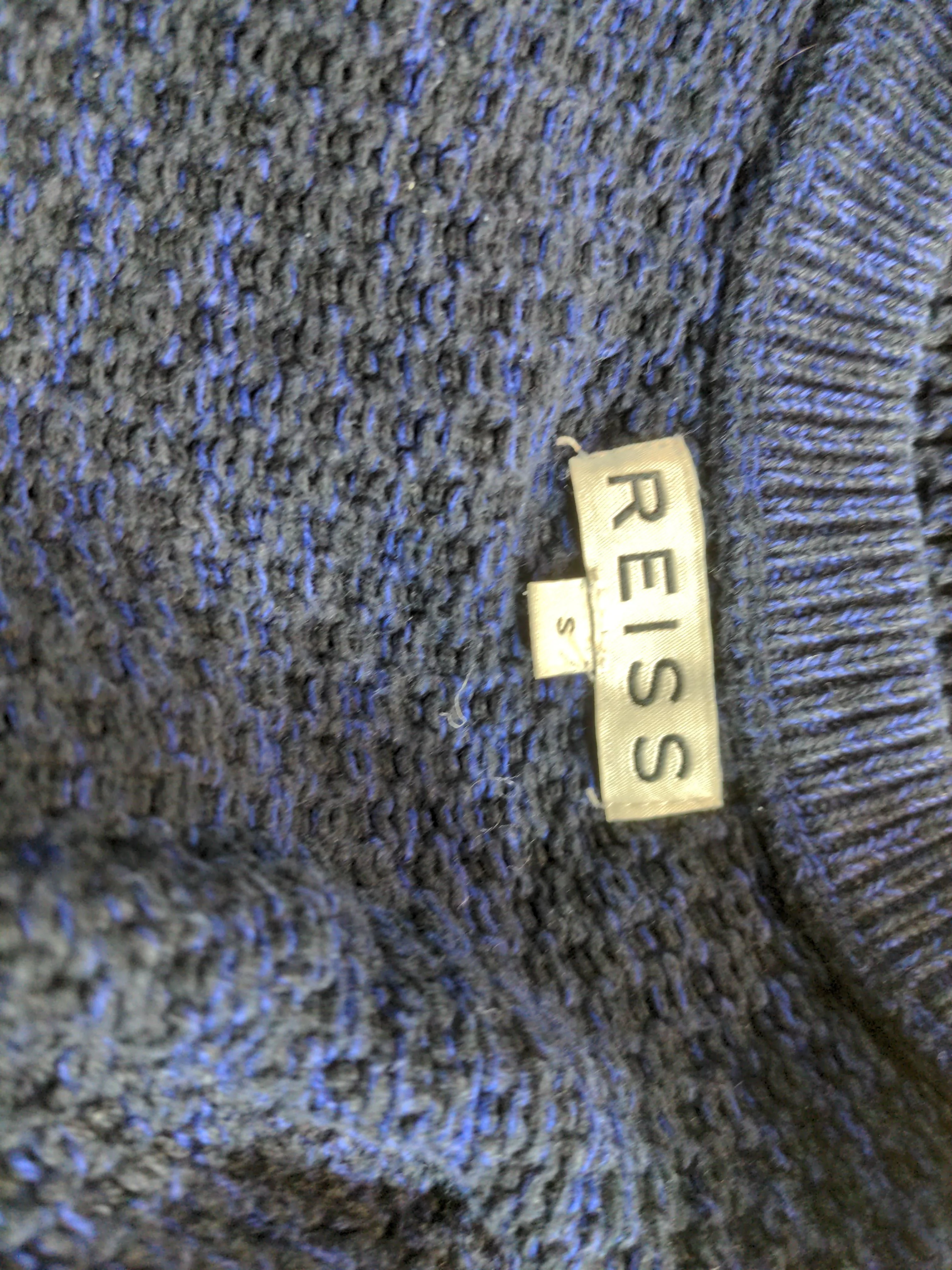 Reiss Men's Jumper S Blue 100% Wool Crew Neck Pullover - Image 5