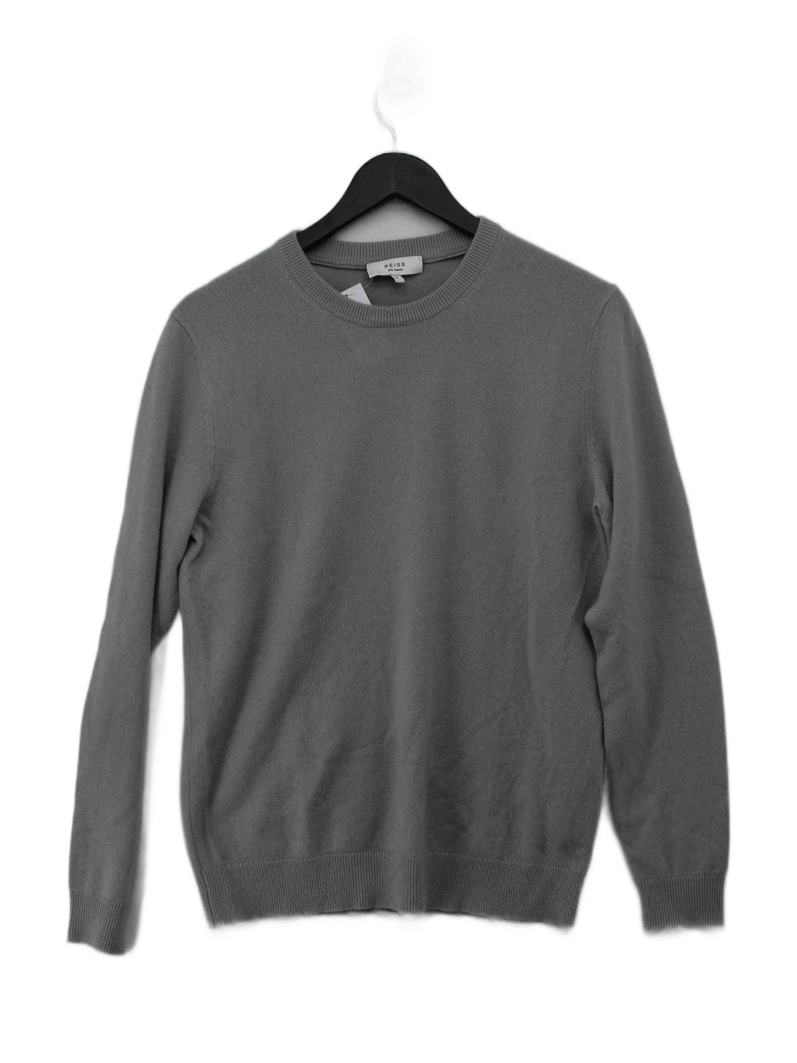 Reiss Men's Jumper S Grey 100% Cashmere Crew Neck Pullover
