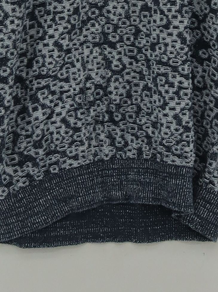 Reiss Men's Jumper XS Grey Geometric 100% Cotton Round Neck Pullover - Image 4