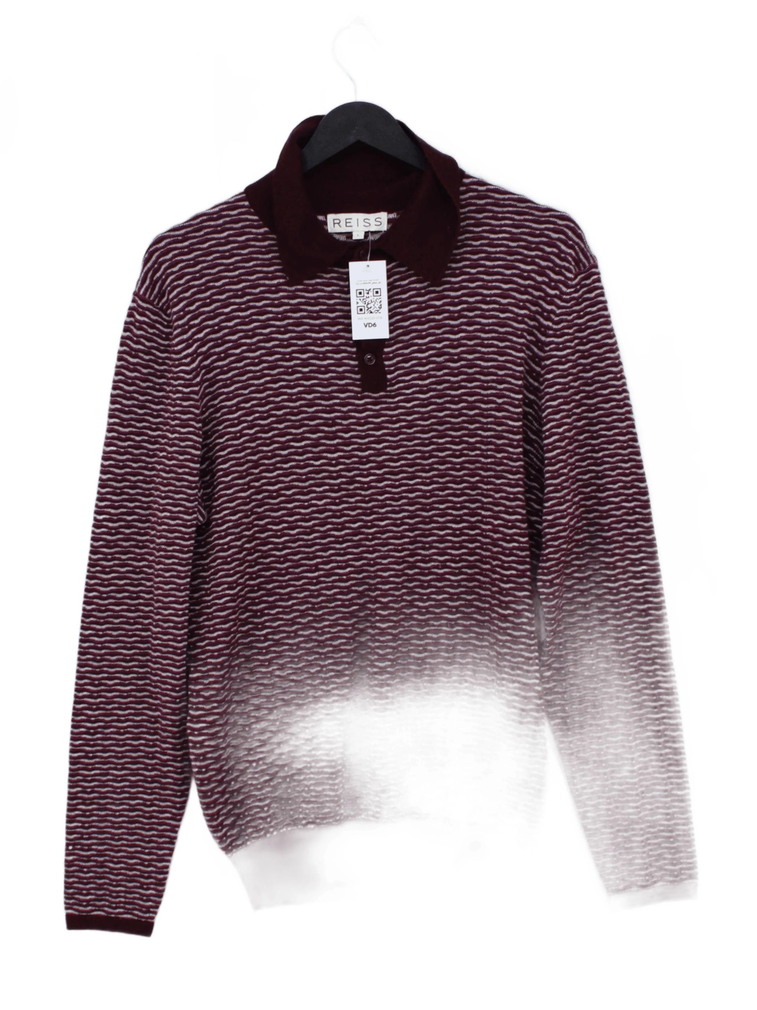 Reiss Men's Polo L Red Wool with Acrylic Basic