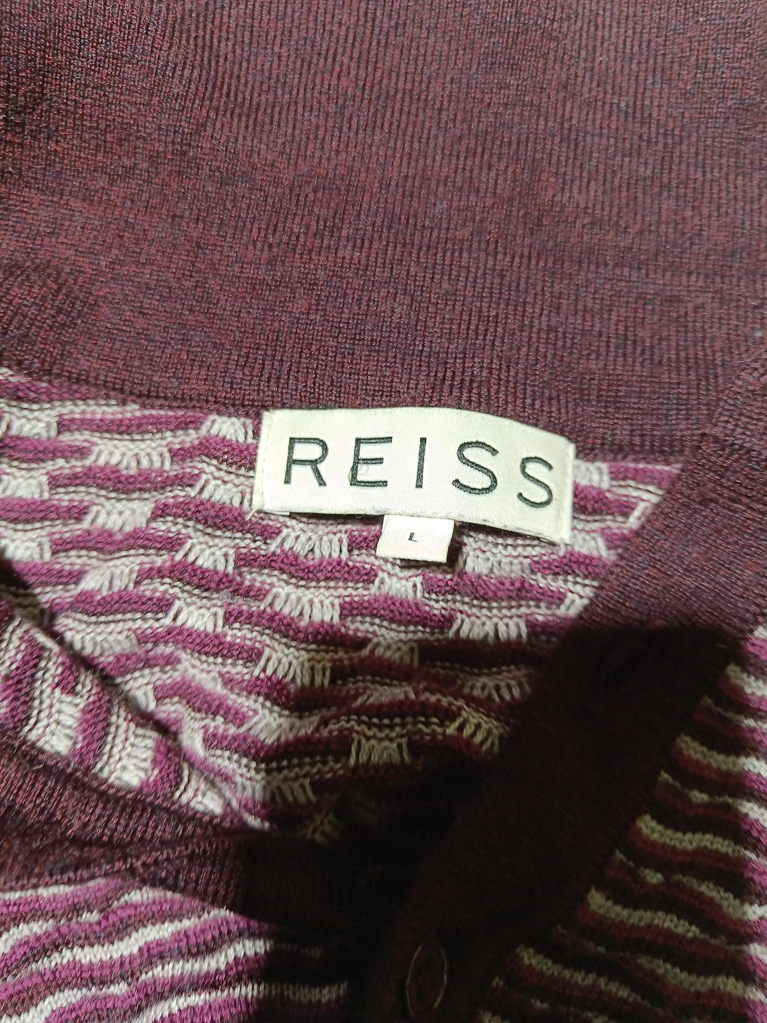 Reiss Men's Polo L Red Wool with Acrylic Basic - Image 5