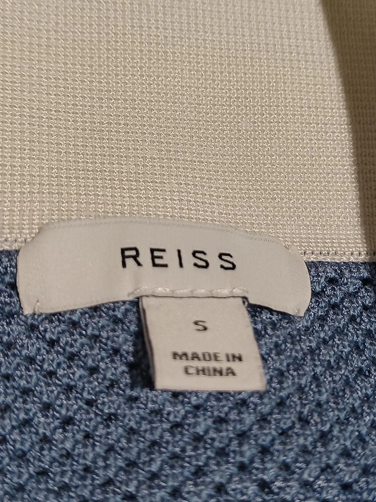 Reiss Men's Polo S Blue Striped Viscose with Cotton, Polyamide, Elastane Basic - Image 5