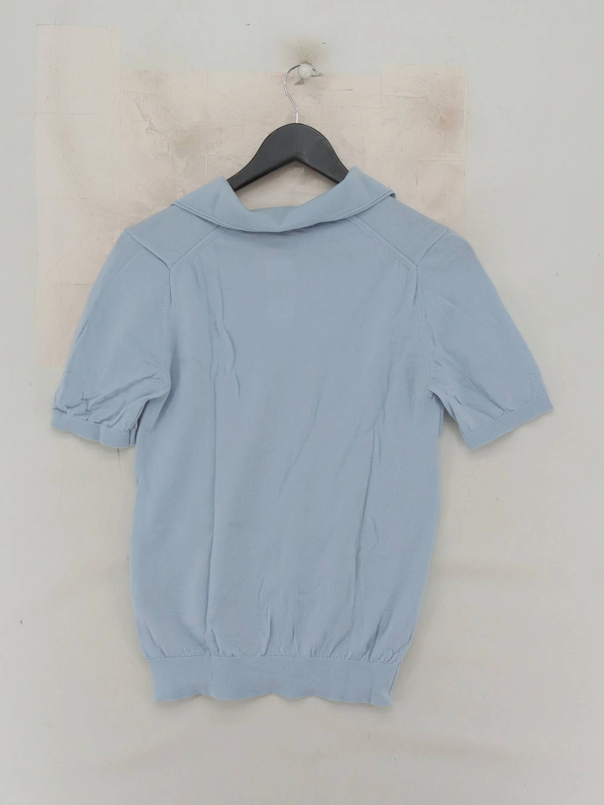 Reiss Men's Polo S Blue Wool with Elastane Basic - Image 2
