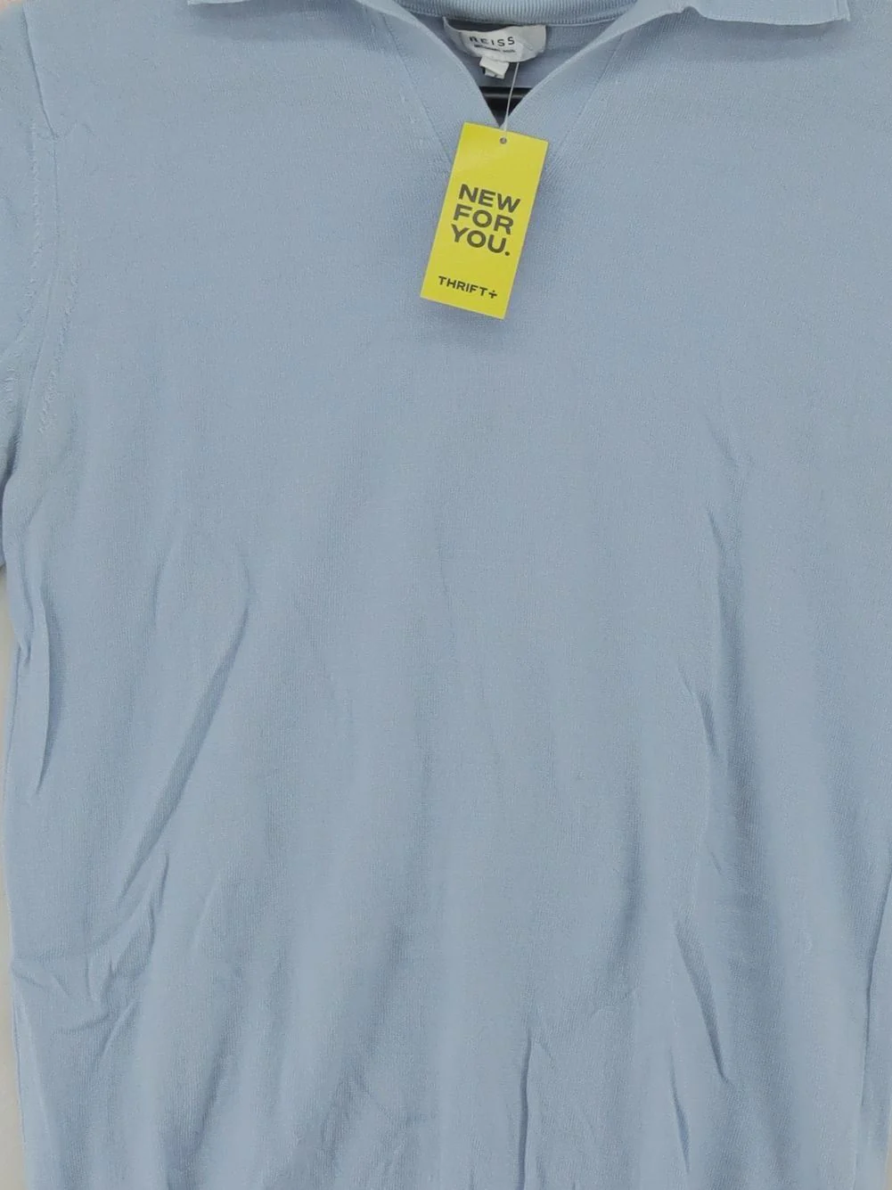 Reiss Men's Polo S Blue Wool with Elastane Basic - Image 3