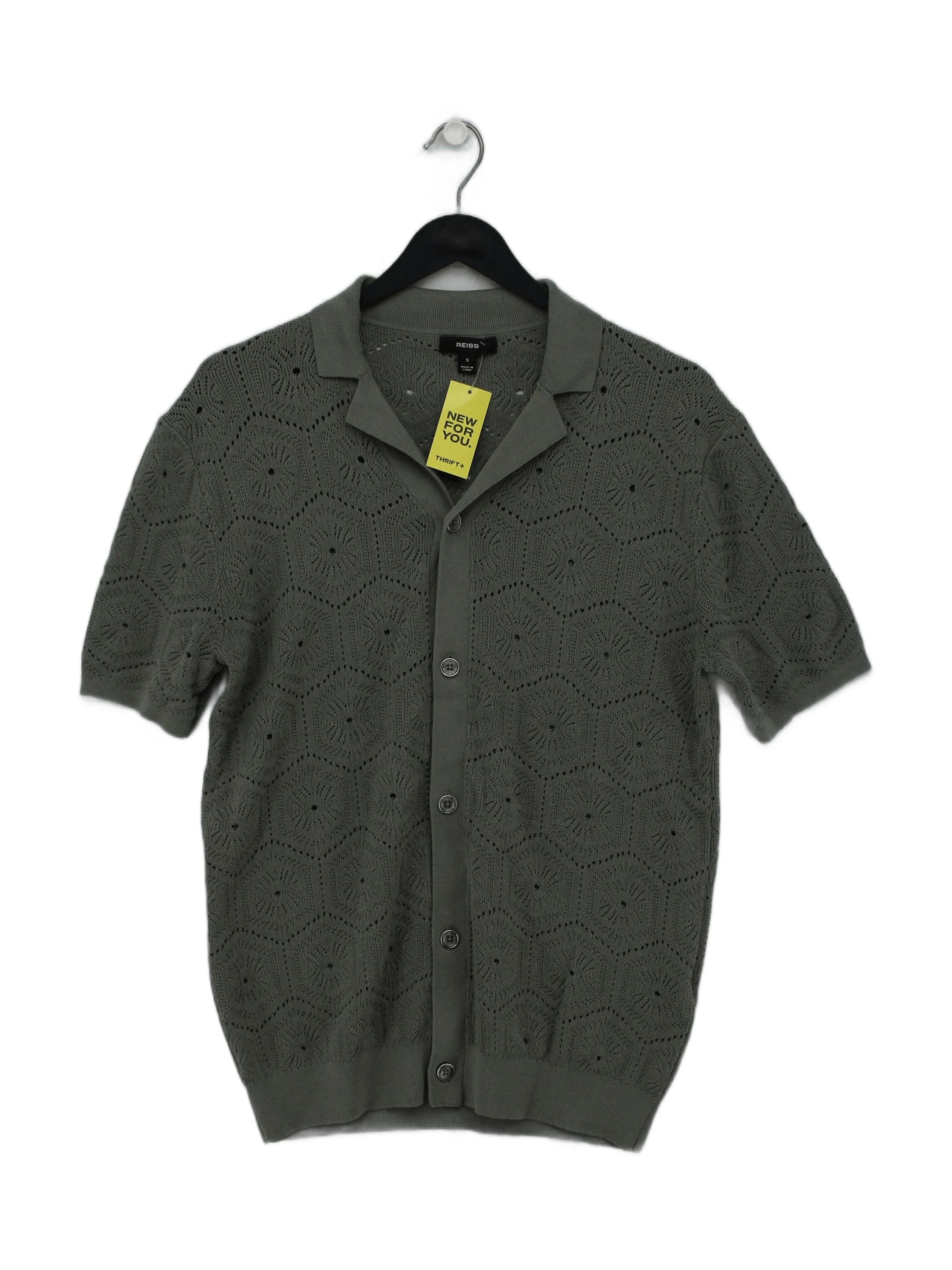 Reiss Men's Polo S Green Lyocell Modal with Cotton, Polyamide, Elastane Basic