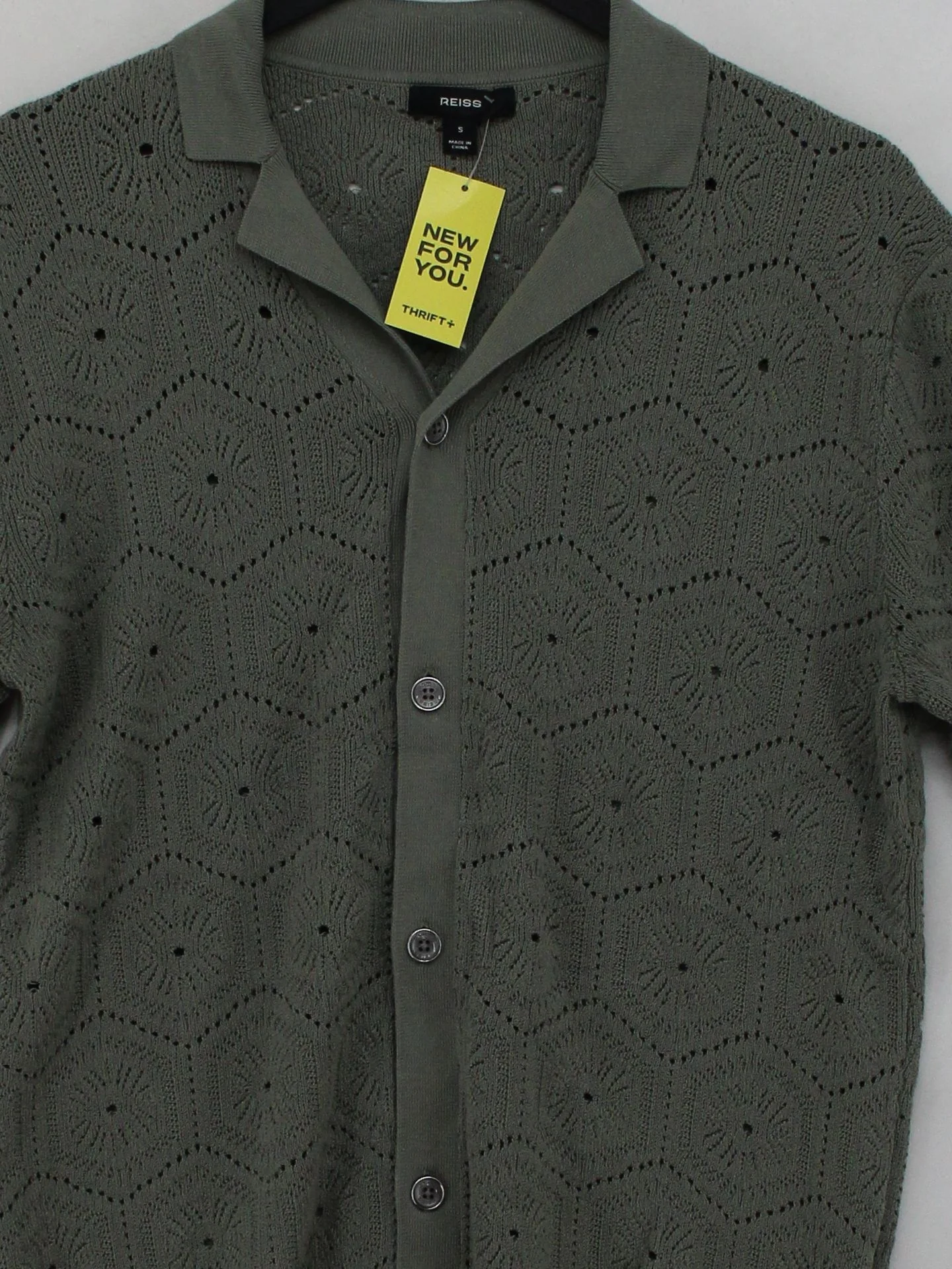 Reiss Men's Polo S Green Lyocell Modal with Cotton, Polyamide, Elastane Basic - Image 3