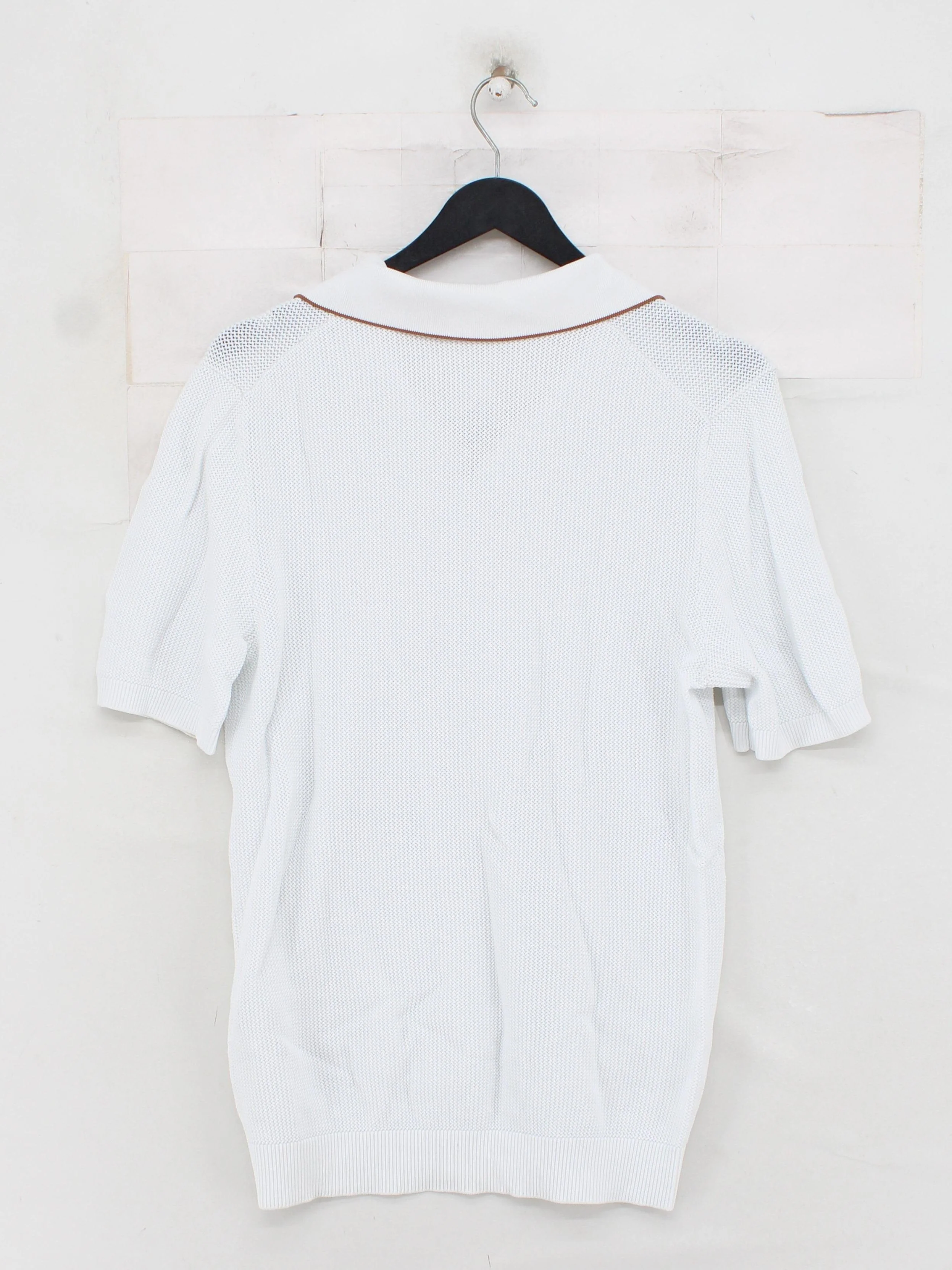 Reiss Men's Polo S White Viscose with Polyamide, Elastane Basic - Image 2